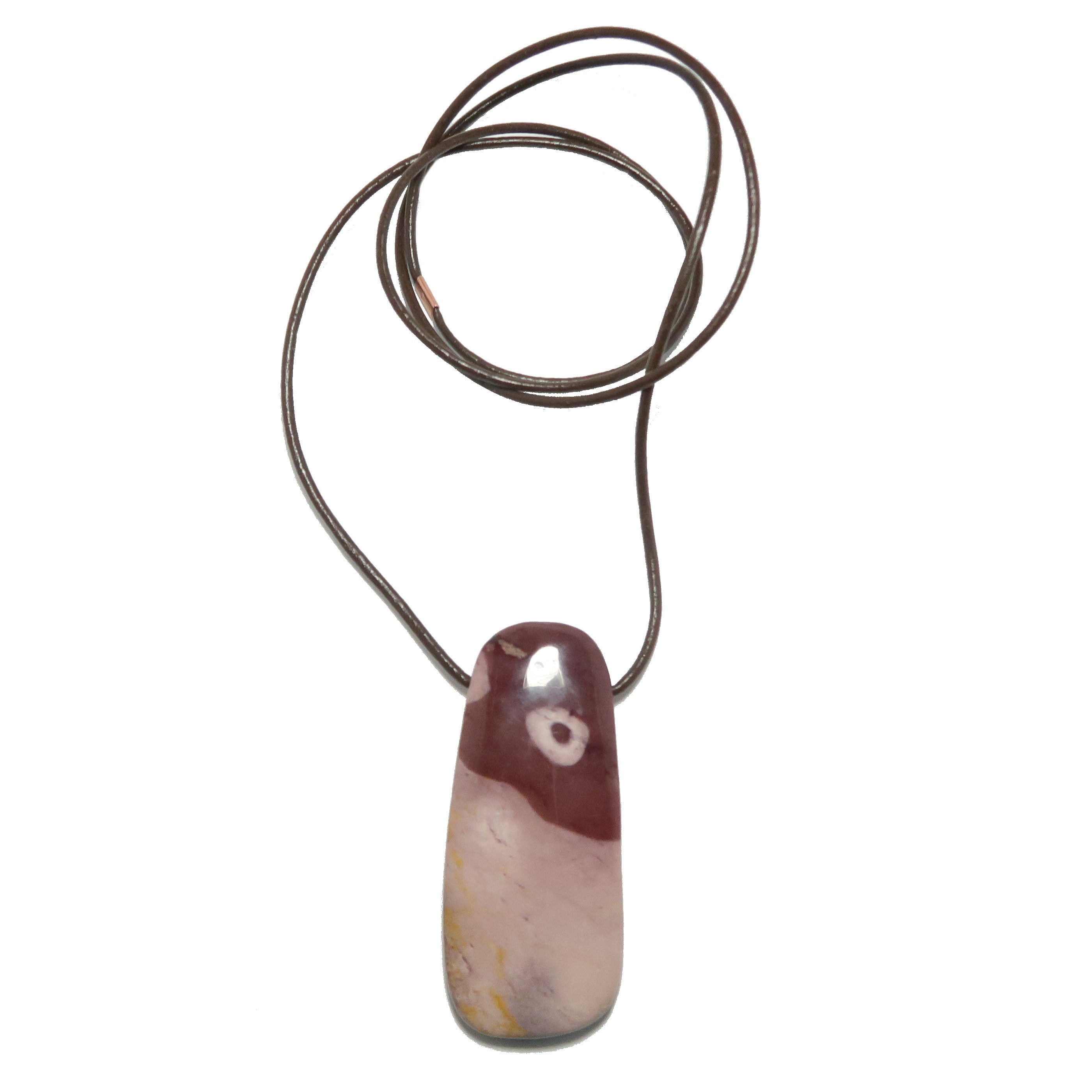 Mookaite Jasper Necklace Work of Art Crystal Leather