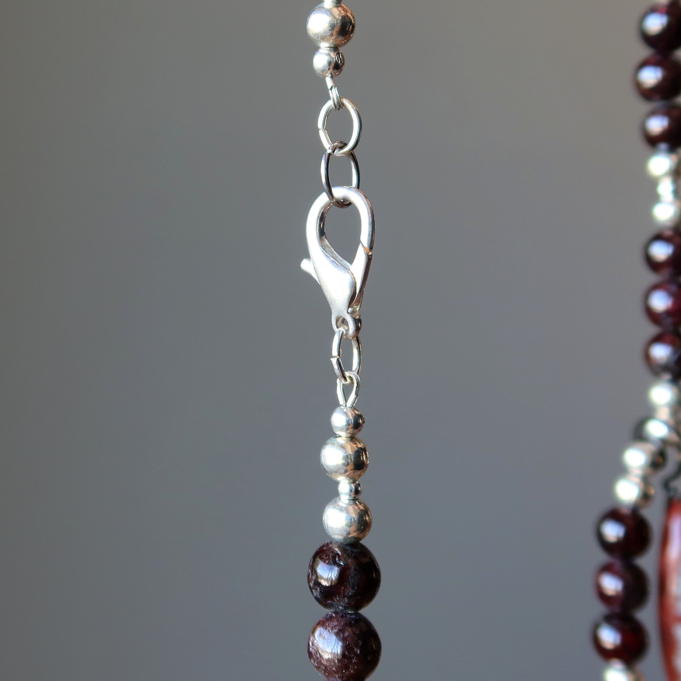 Mookaite Jasper Necklace Luscious Garnet Gunmetal