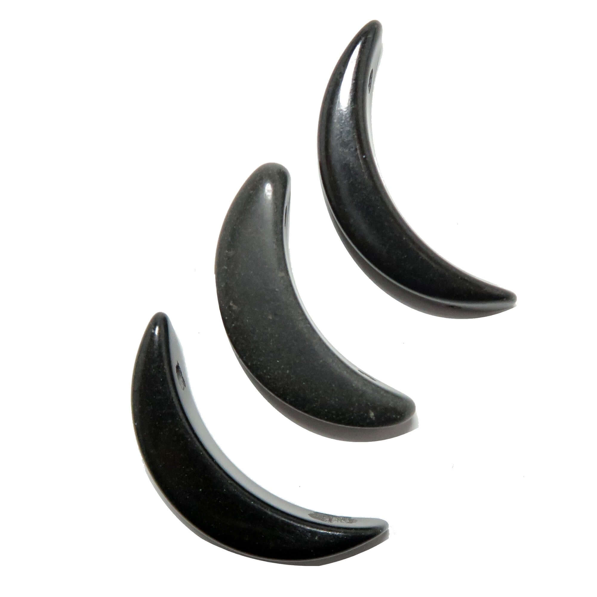 Jasper Grid Crystal Set of 3 Crescent Moon Pendants
