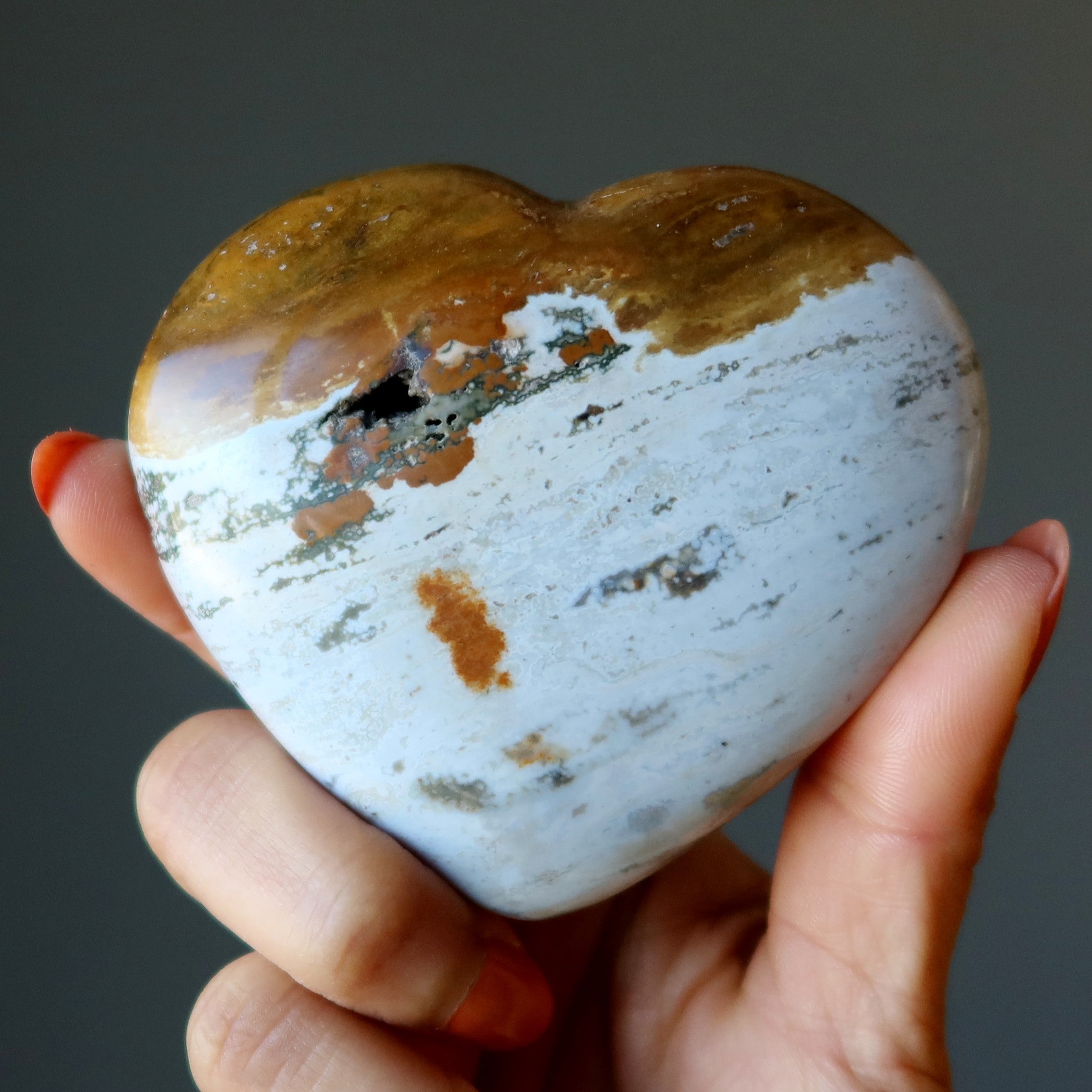 Ocean Jasper Heart Sandy Beach Lover Crystal