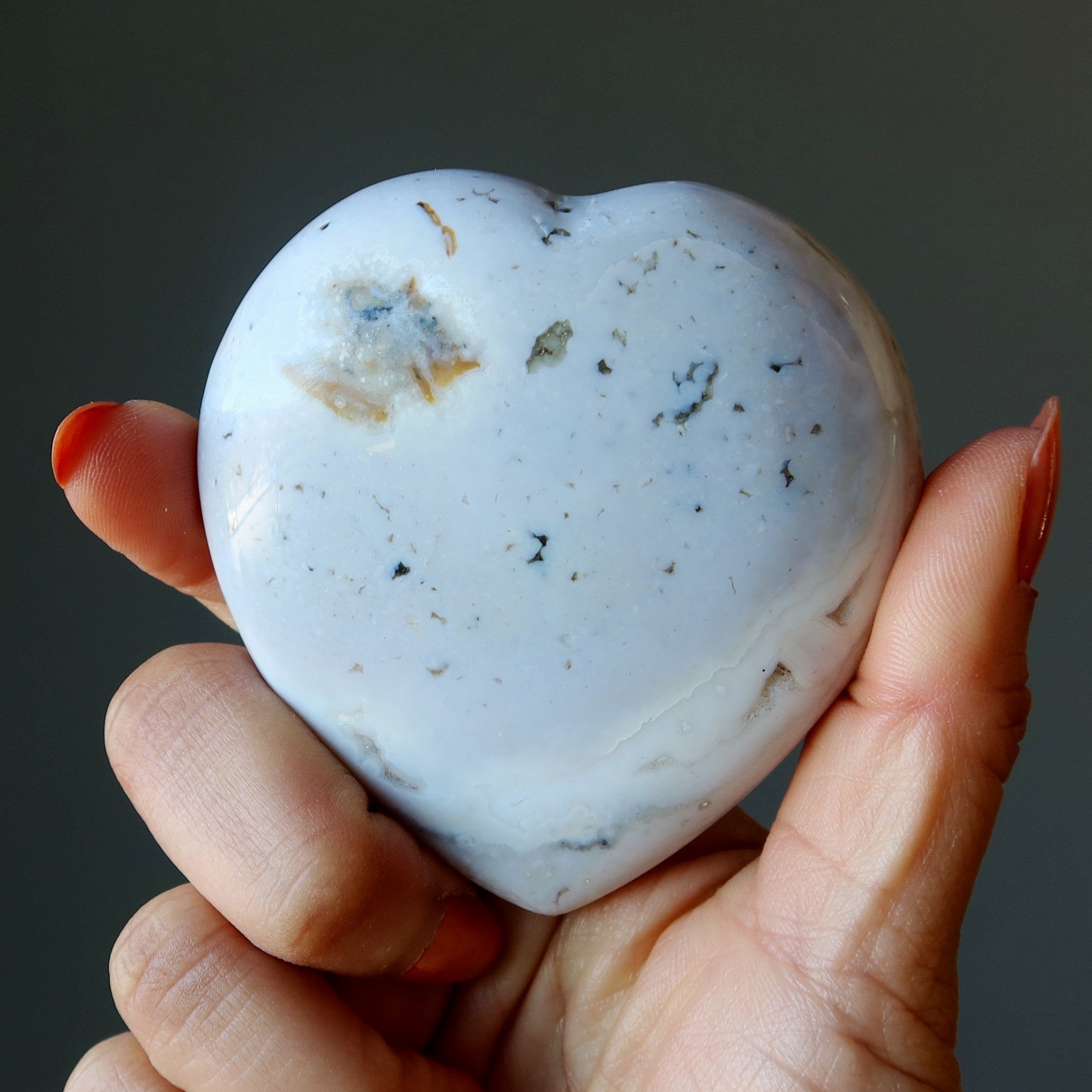 Cœur de jaspe océanique Amour d'été Plage de sable blanc