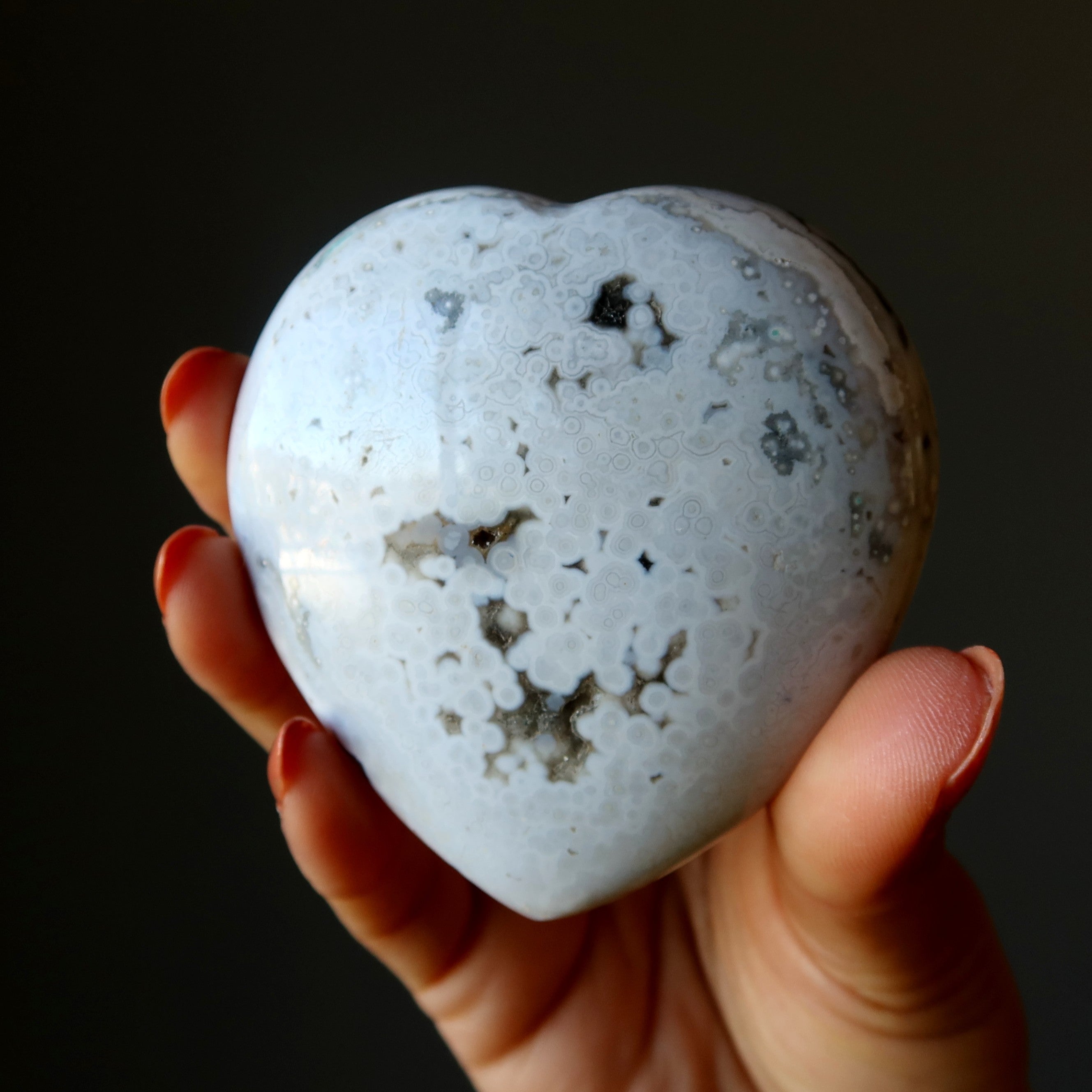 Cœur de jaspe océanique Amour d'été Plage de sable blanc