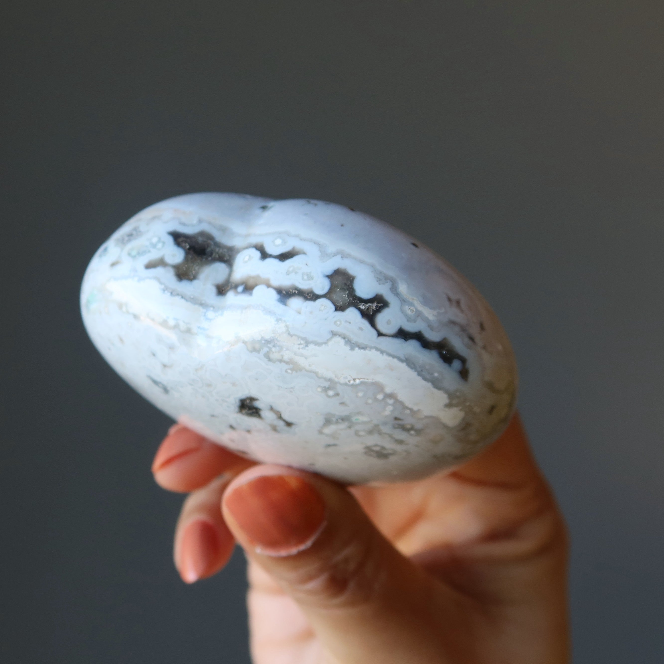 Cœur de jaspe océanique Amour d'été Plage de sable blanc