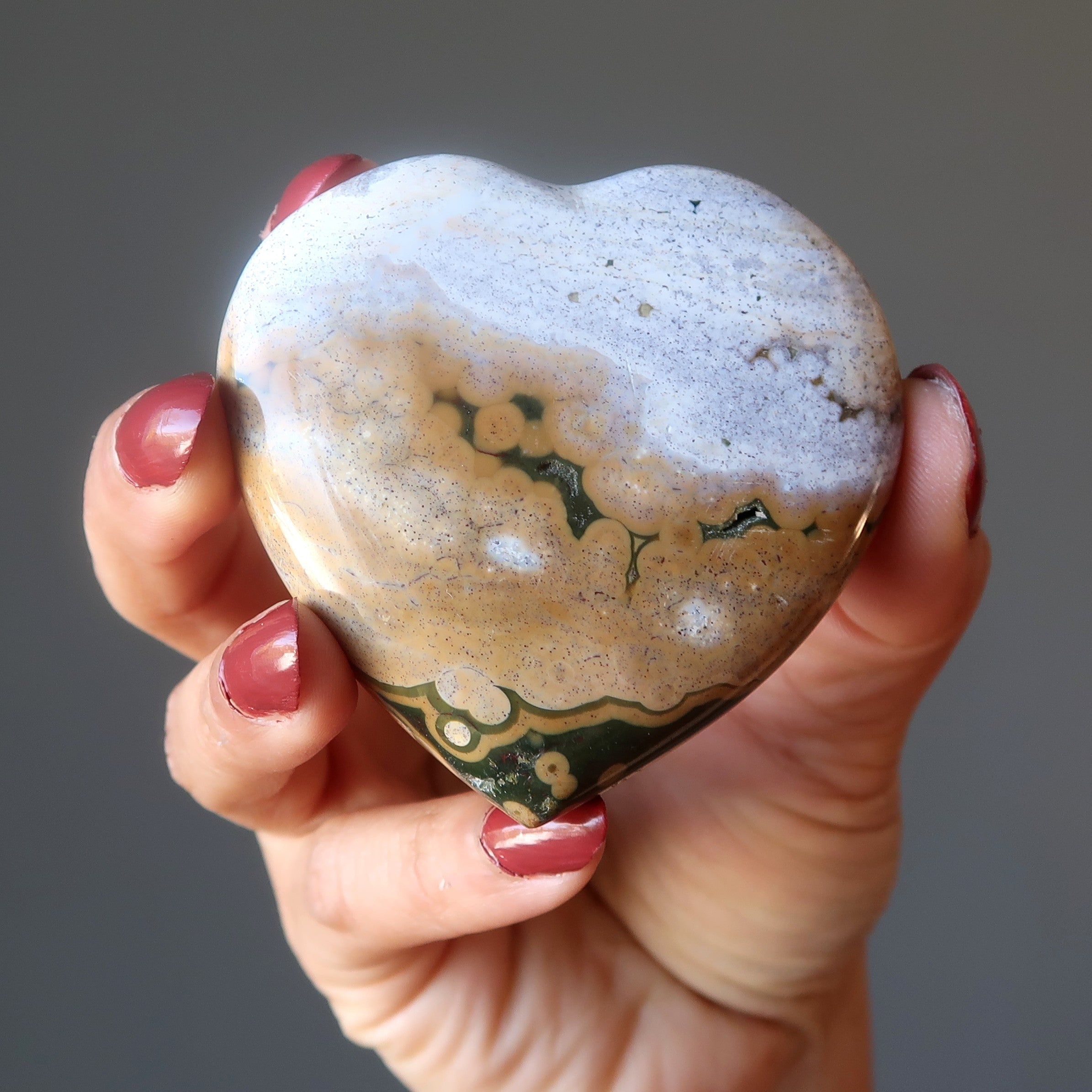 Ocean Jasper Heart Sandy Beach Lover Crystal