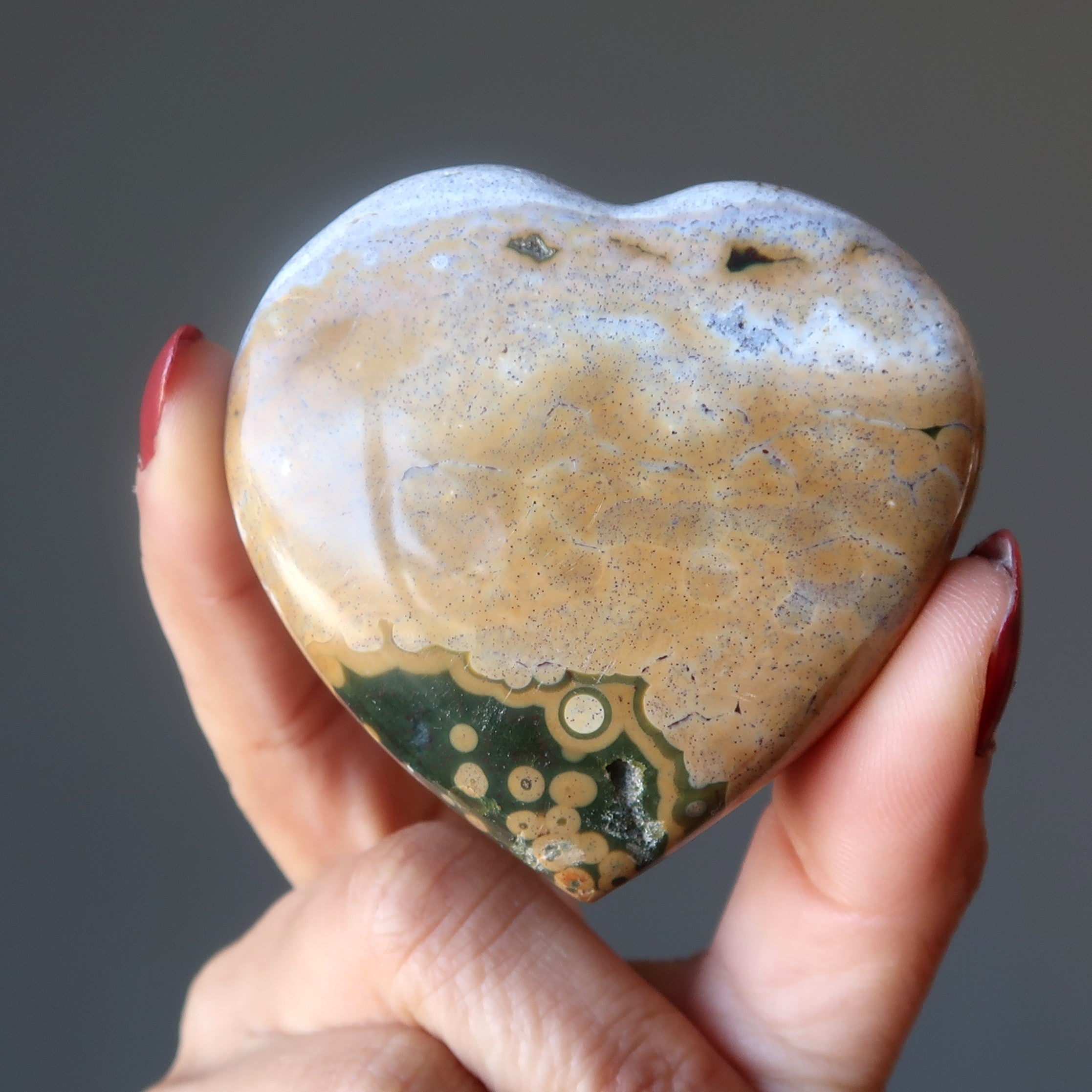 Ocean Jasper Heart Sandy Beach Lover Crystal