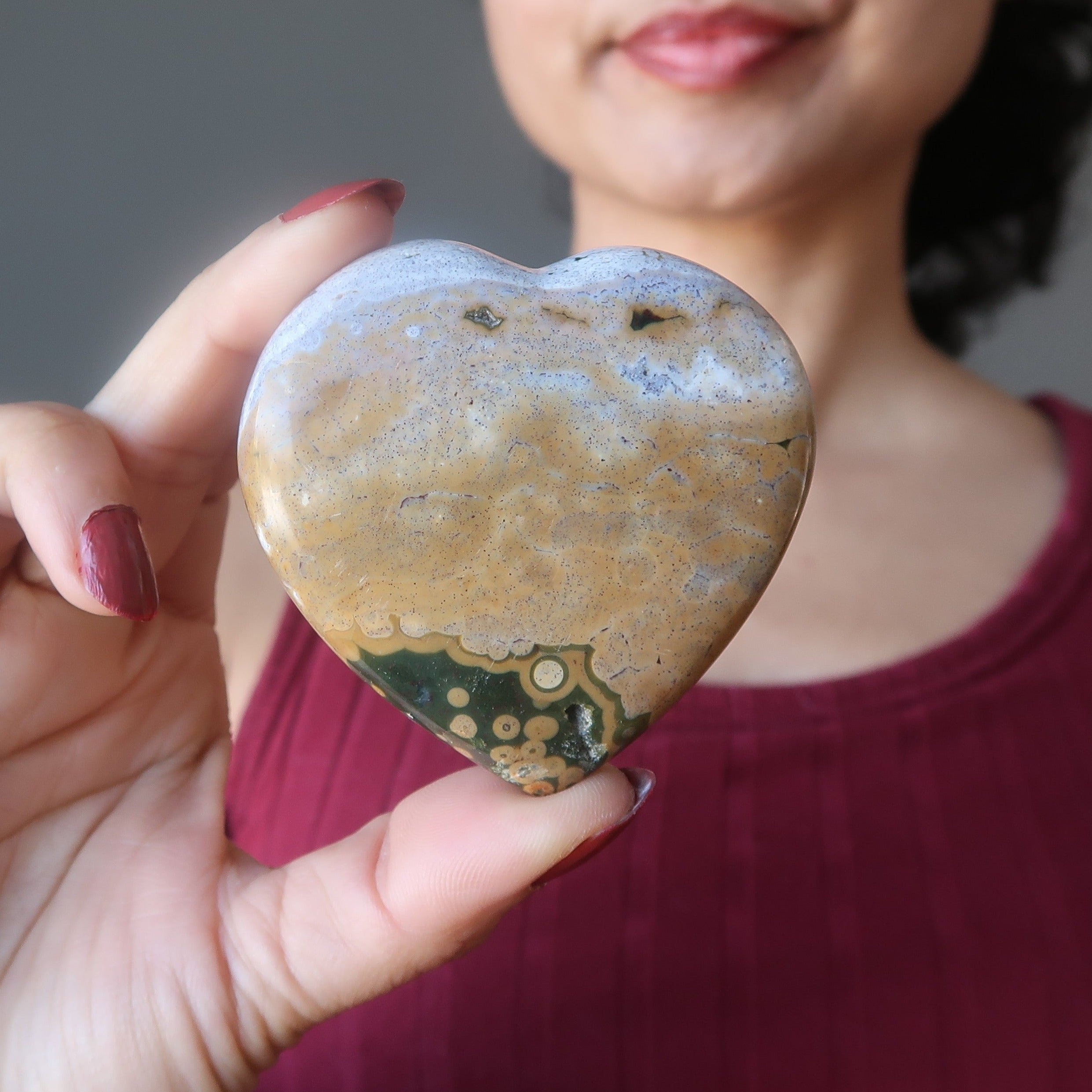 Ocean Jasper Heart Sandy Beach Lover Crystal