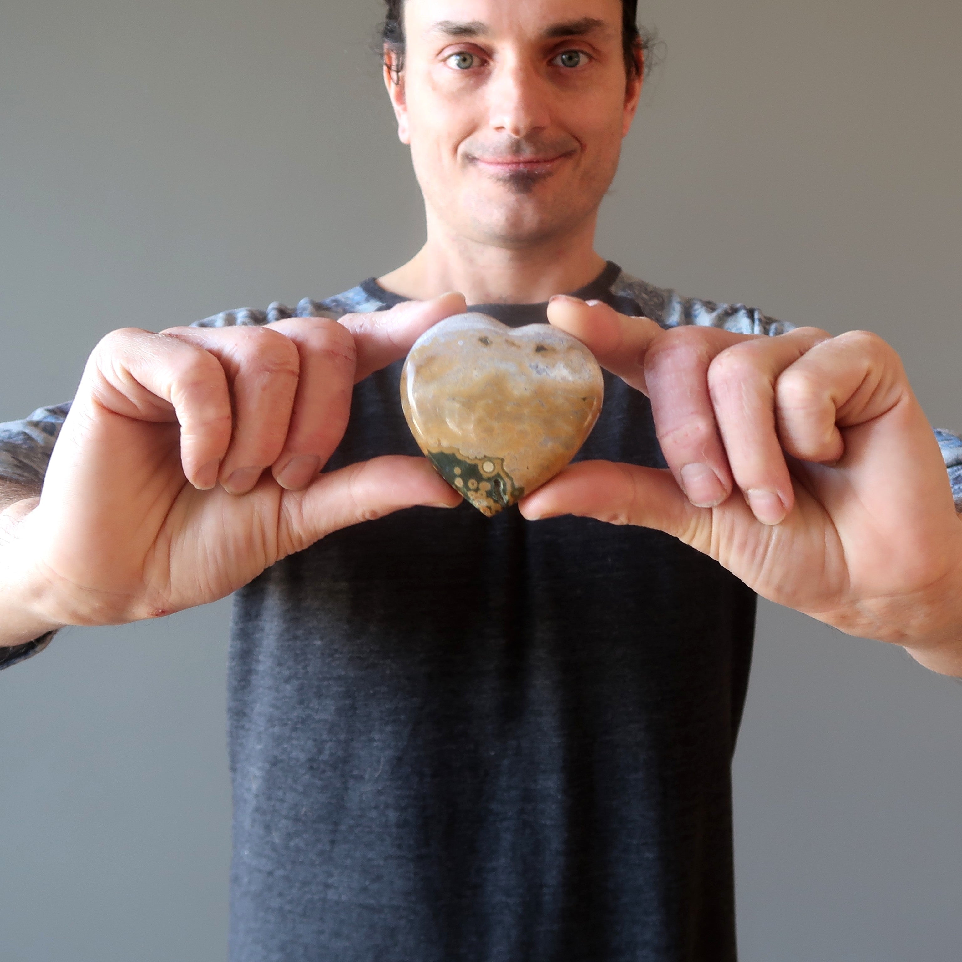 Ocean Jasper Heart Sandy Beach Lover Crystal