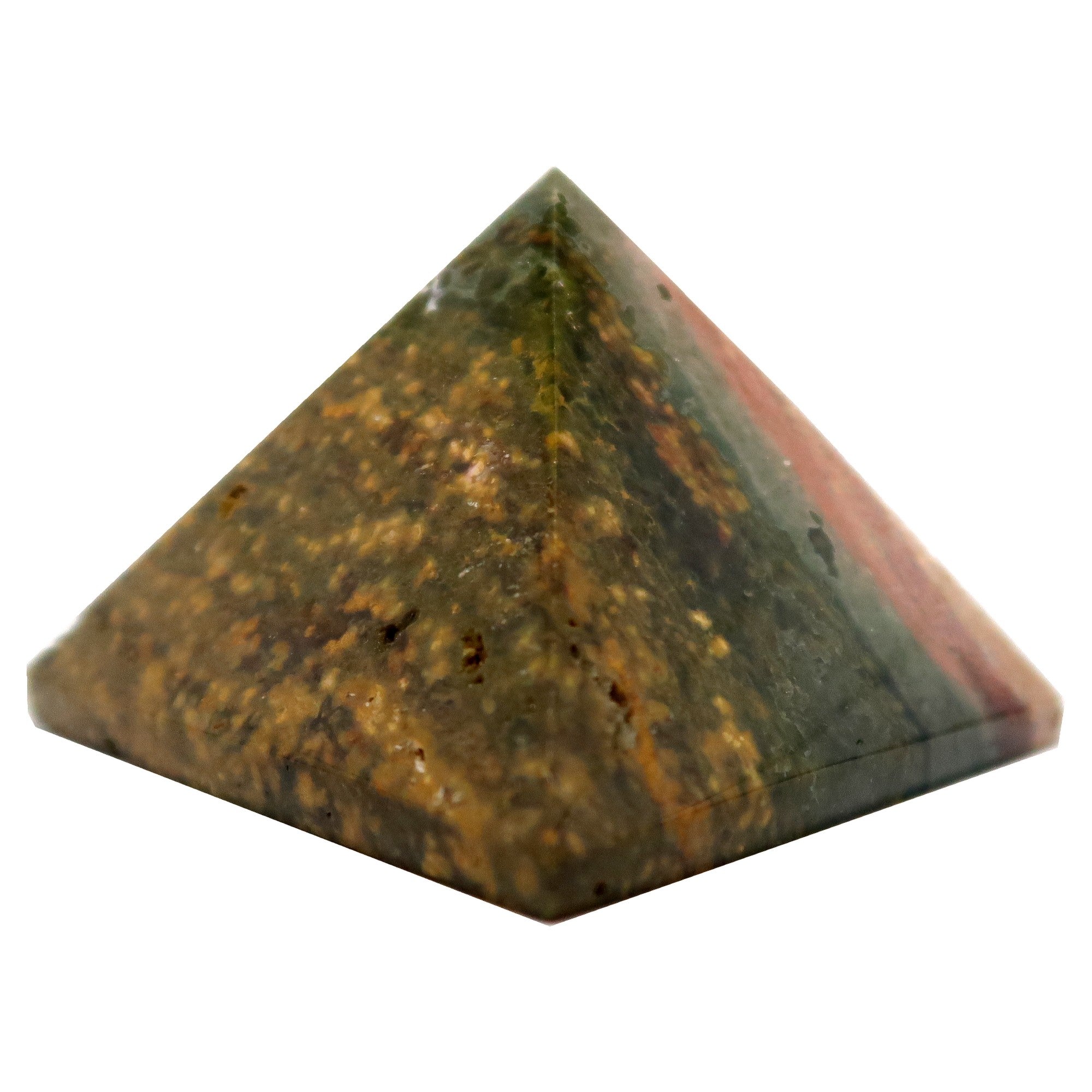 Ocean Jasper Pyramid Sacred Golden Green Stone