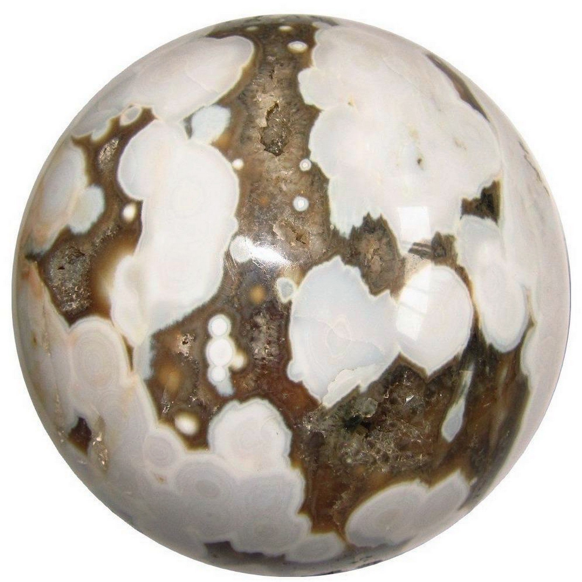 Sphère de Jaspe Océan - Boule de Cristal "Plage de sable blanc"