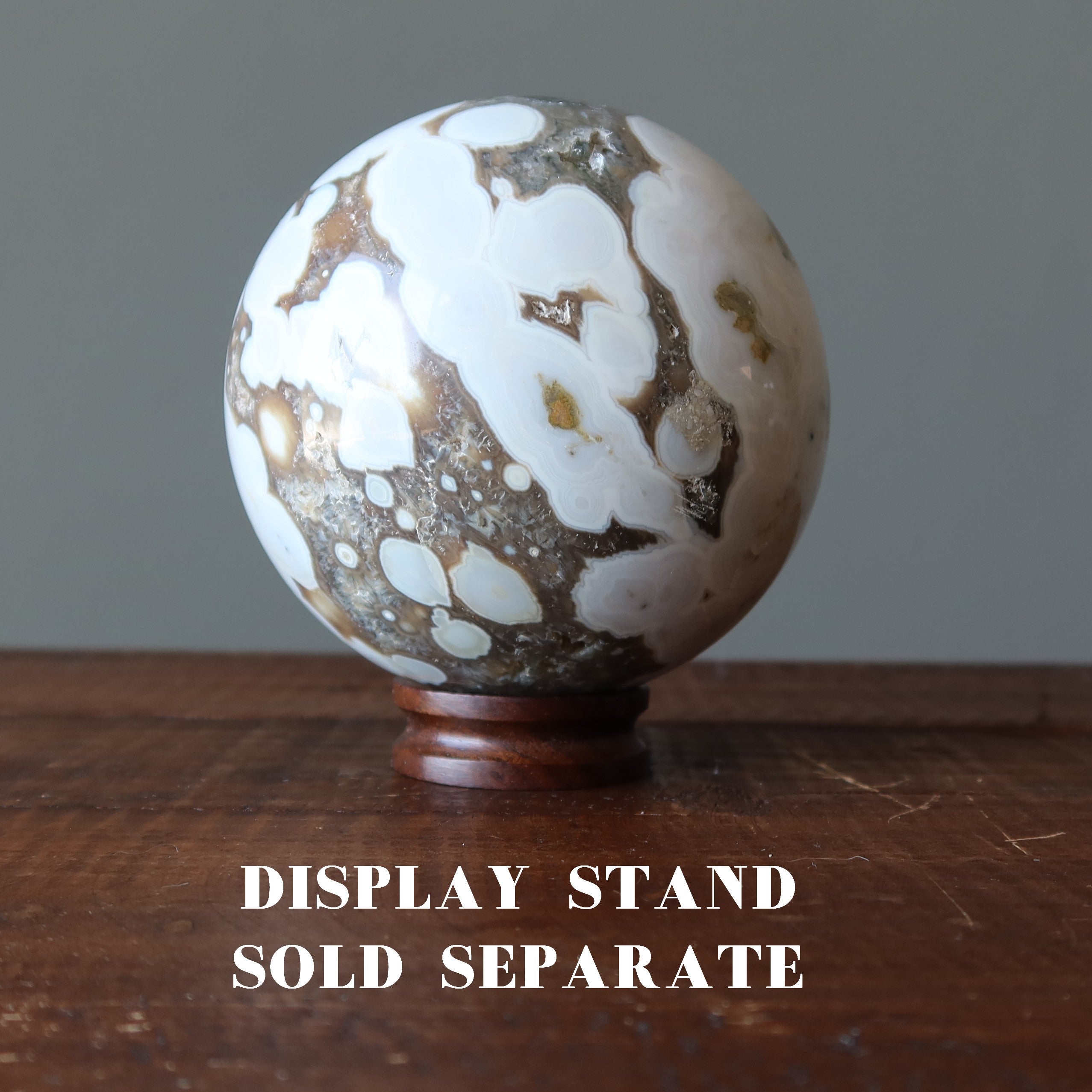 Sphère de Jaspe Océan - Boule de Cristal "Plage de sable blanc"