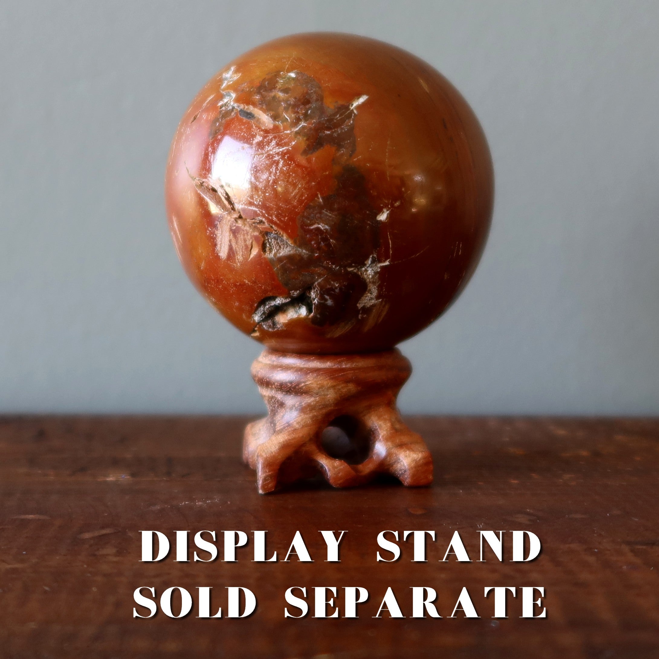 Ocean Jasper Sphere Red Tectonic Crystal Ball Wounded Warrior