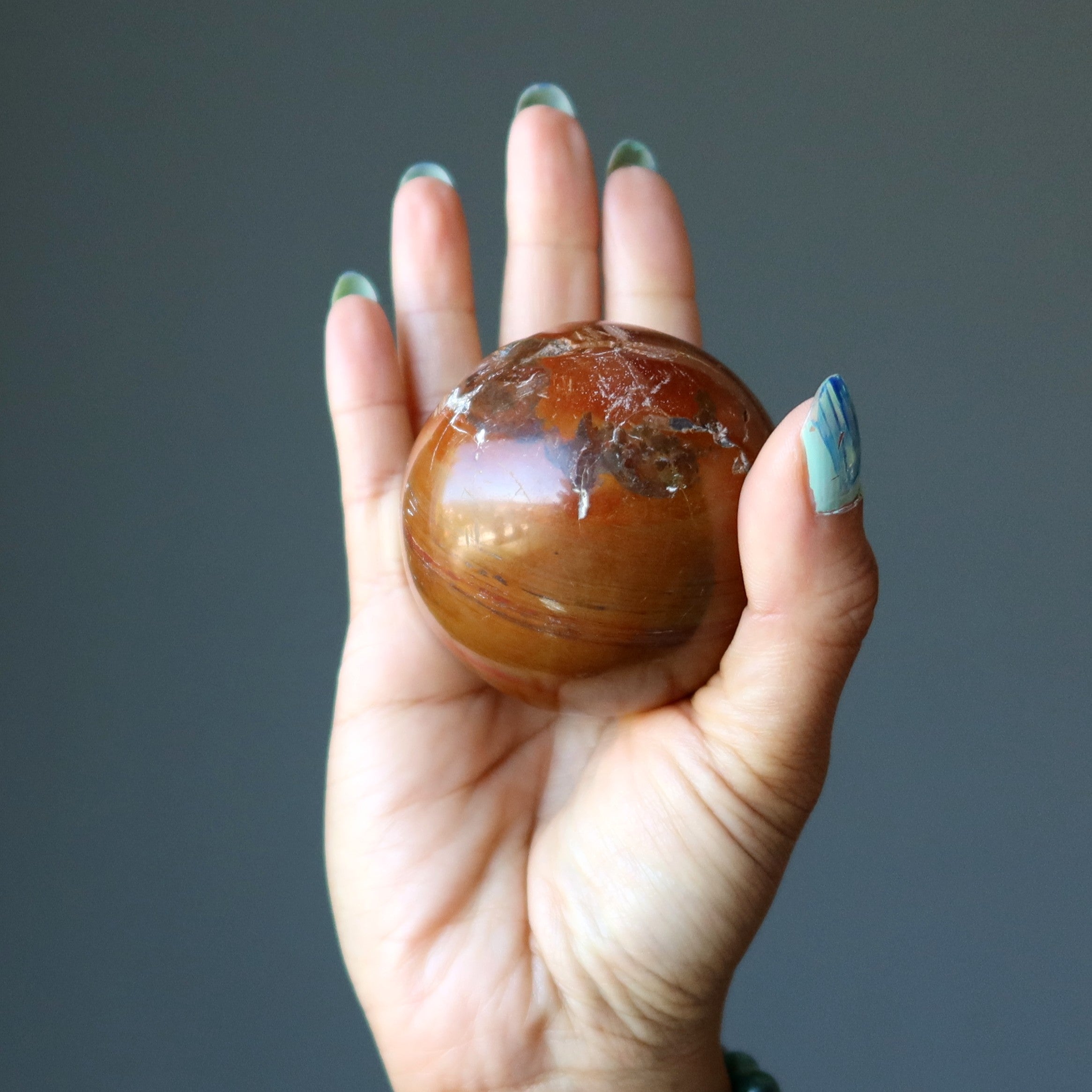 Ocean Jasper Sphere Red Tectonic Crystal Ball Wounded Warrior