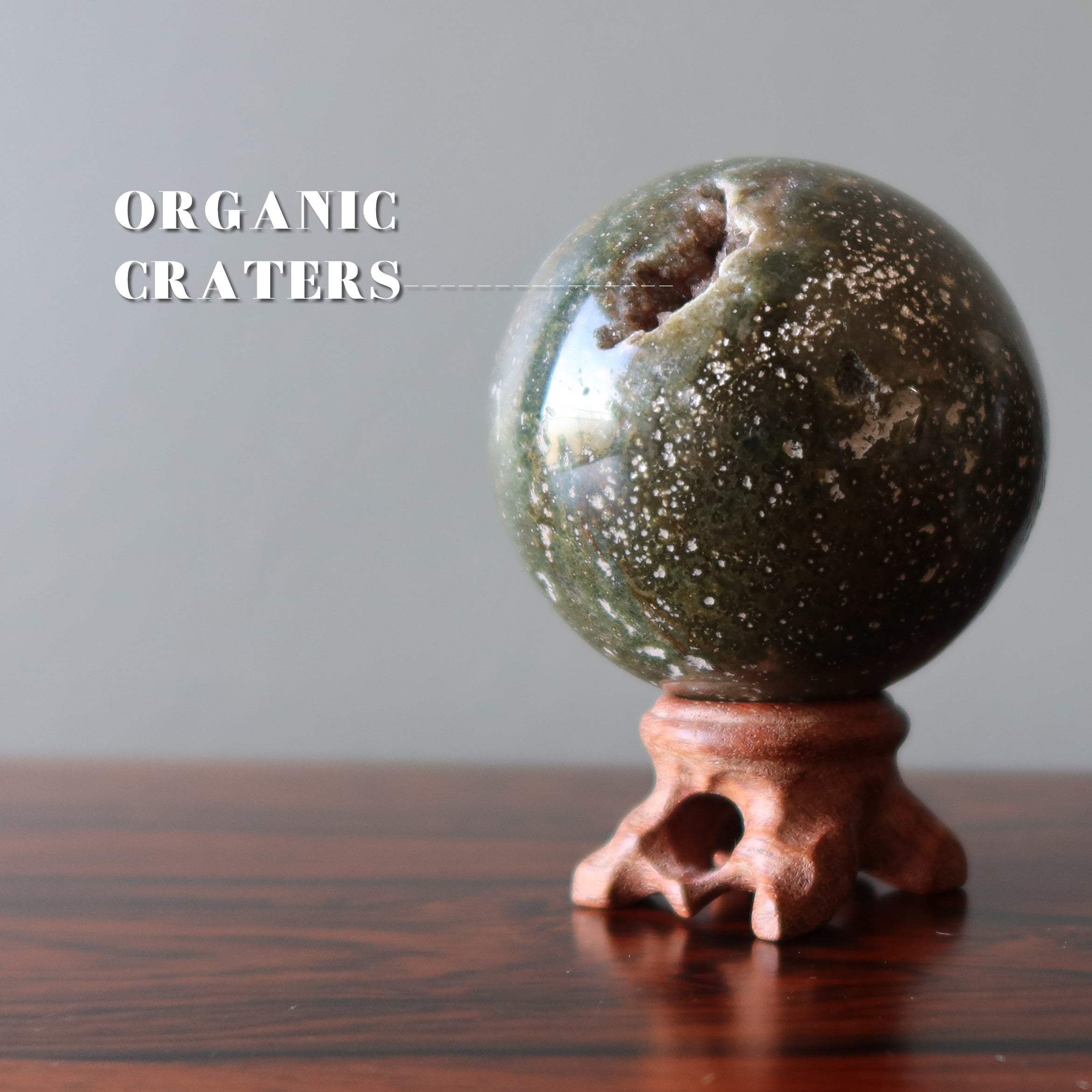 Ocean Jasper Sphere Green White Arctic Crystal Ball