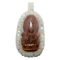 Pendentif Jaspe Rouge Kwan Yin Cristal Swarovski