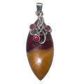 Mookaite Jasper Pendant Garnet Gem Sterling Silver