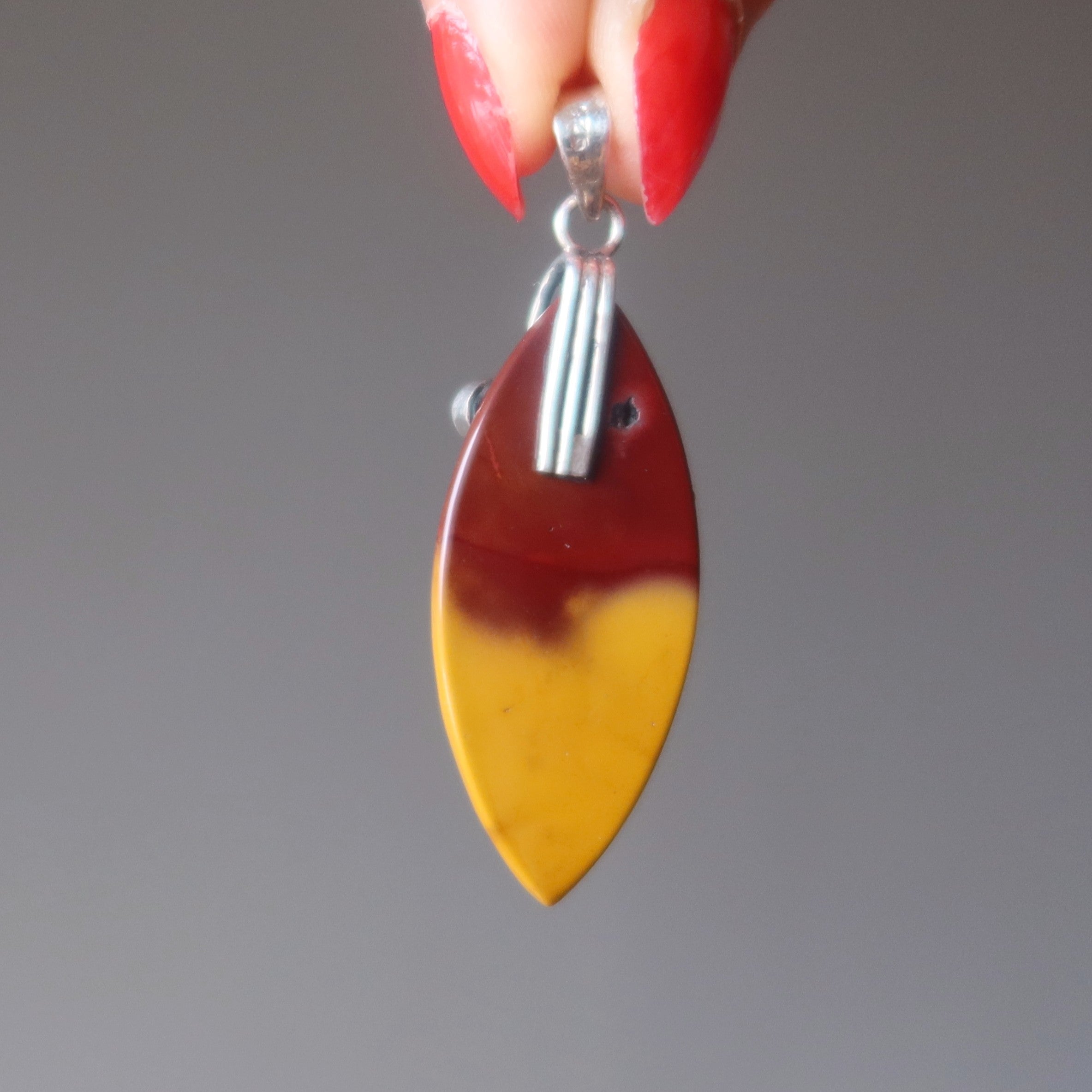 Mookaite Jasper Pendant Garnet Gem Sterling Silver