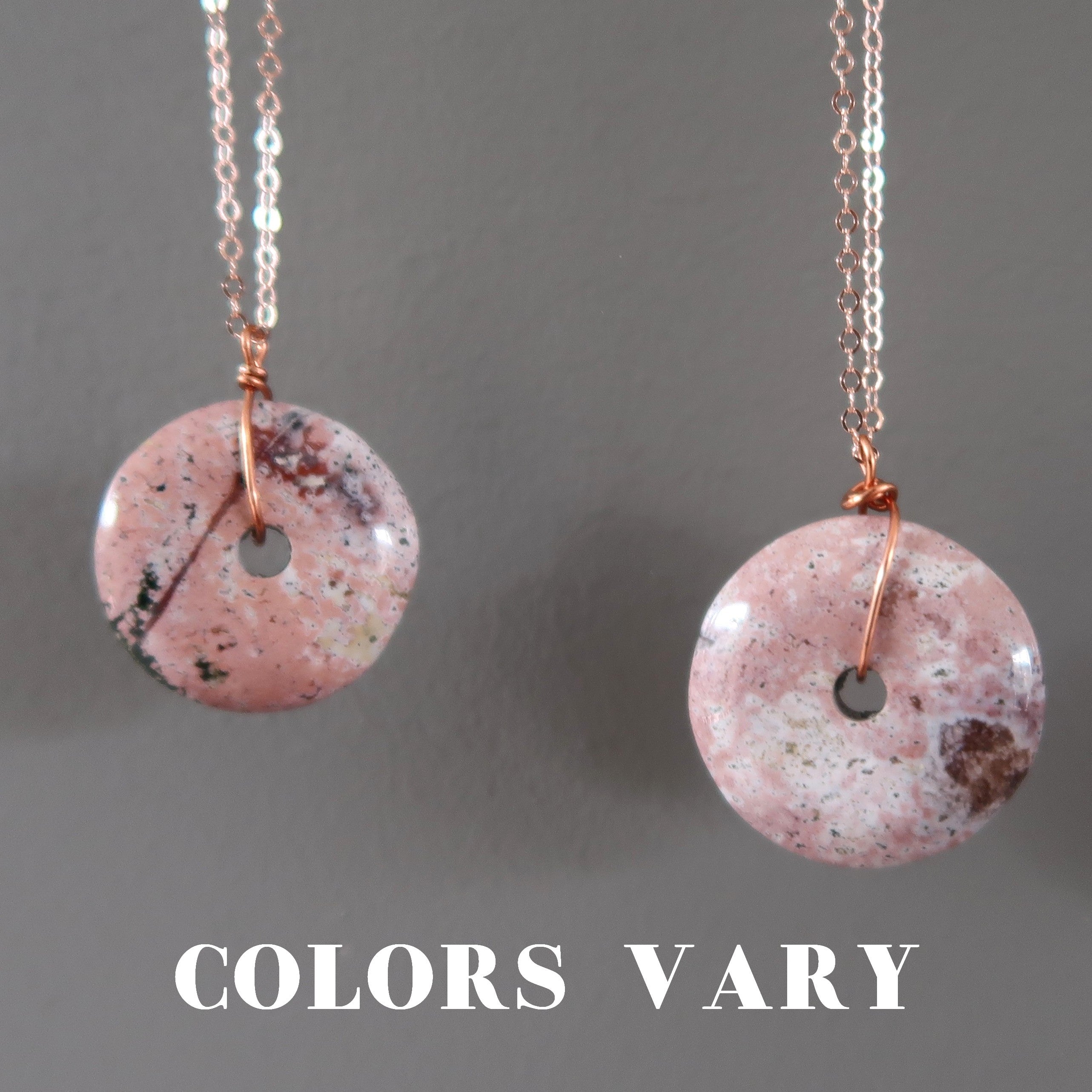 Pink Jasper Necklace Artist's Circle 14-Karat Gold