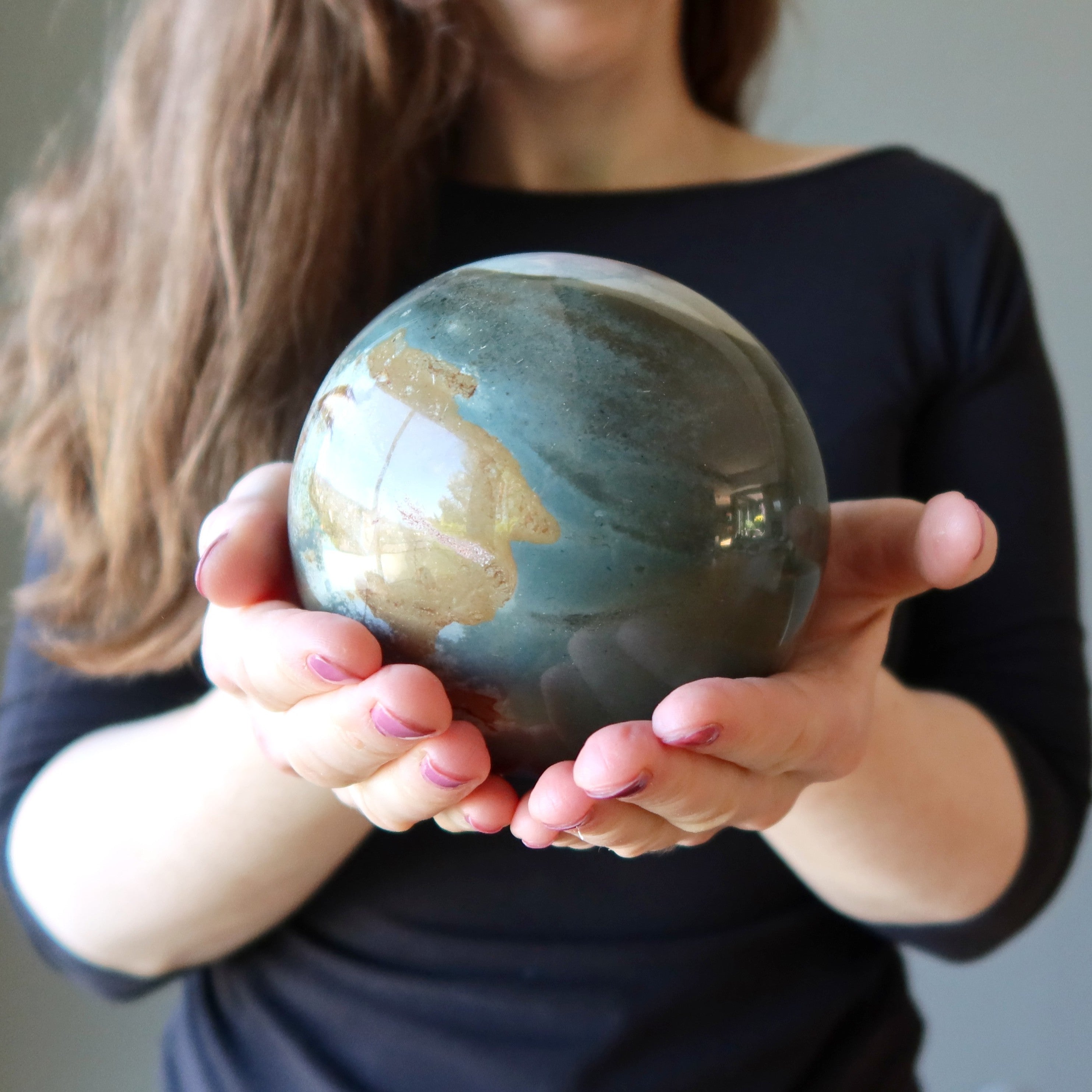 Polychrome Jasper Sphere My Soul Journey Picture Crystal Ball