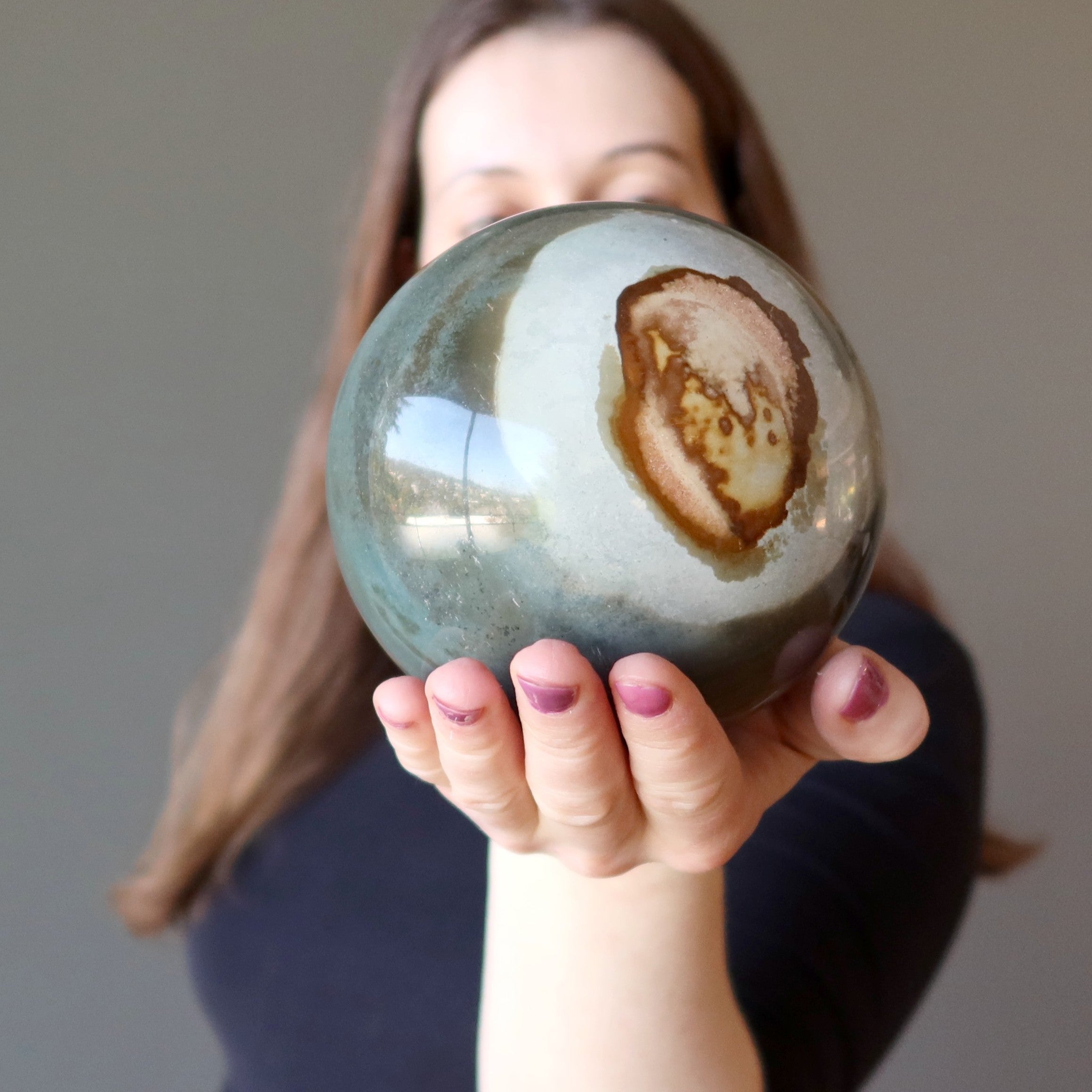 Polychrome Jasper Sphere My Soul Journey Picture Crystal Ball