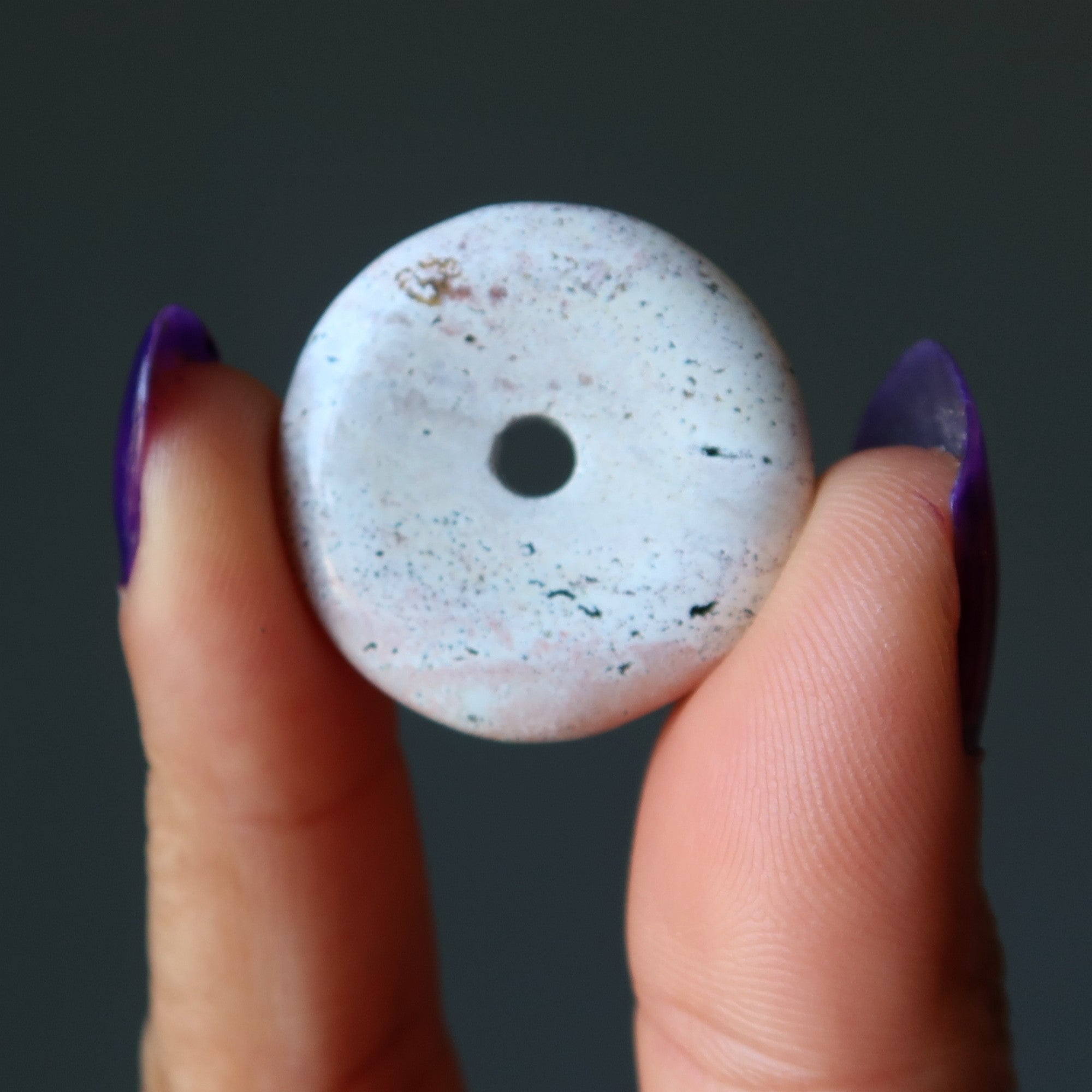 Pink Jasper Gemstone Donut Strawberry Cream