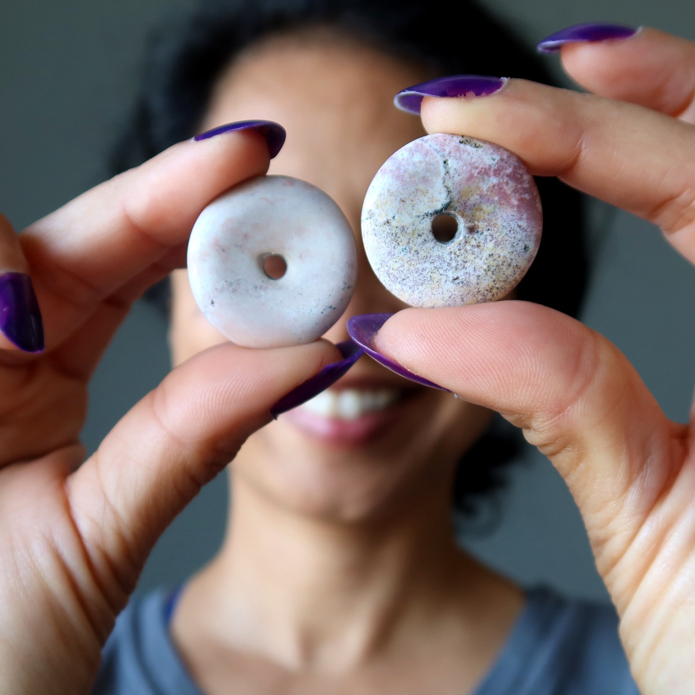 Pink Jasper Gemstone Donut Strawberry Cream