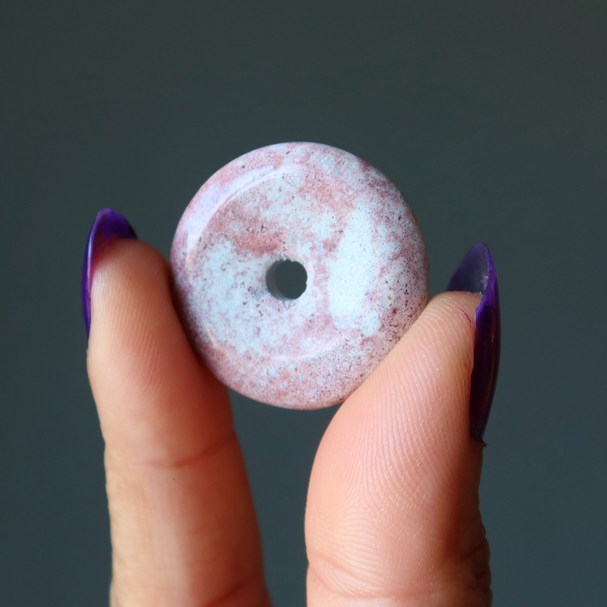 Pink Jasper Gemstone Donut Strawberry Cream