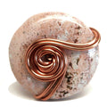 Pink Jasper Ring Sweet Spot Copper Wire Wrap Size 6.0