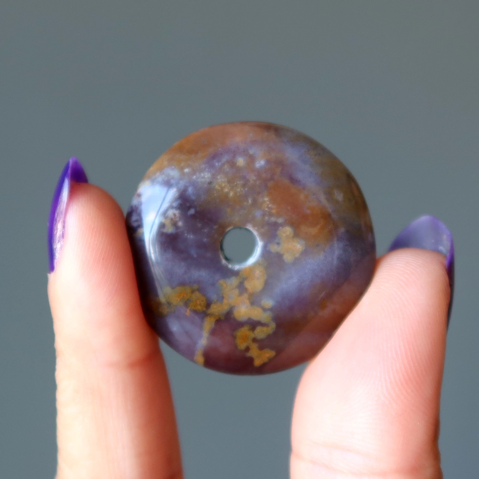 Purple Jasper Gemstone Donut Red Boysenberry