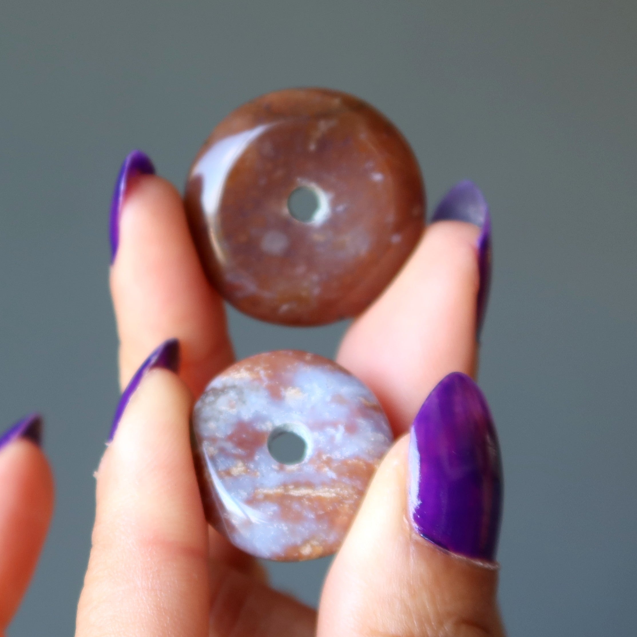 Purple Jasper Gemstone Donut Red Boysenberry