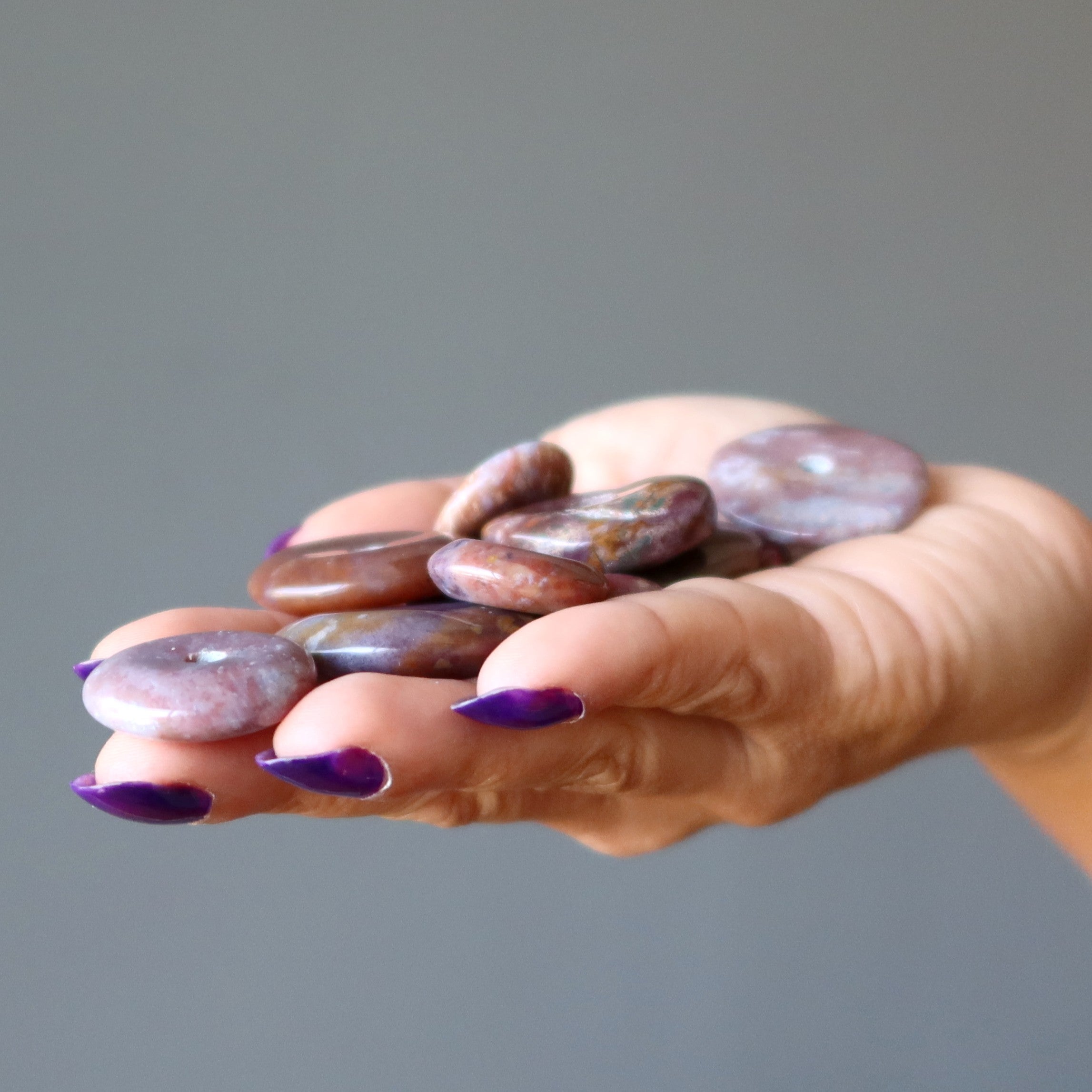 Purple Jasper Gemstone Donut Red Boysenberry
