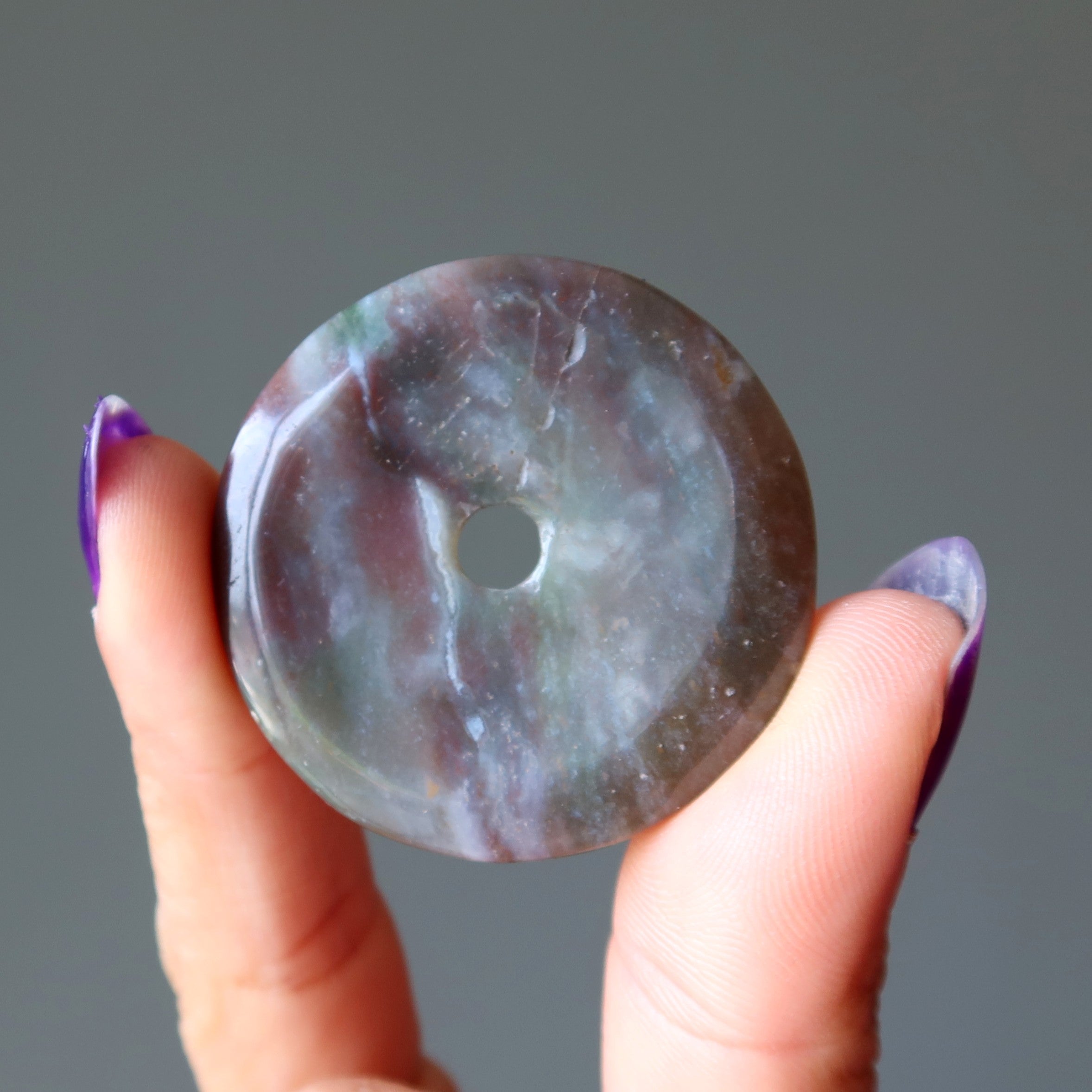 Jasper violet en forme de beignet - La boucle de la foi