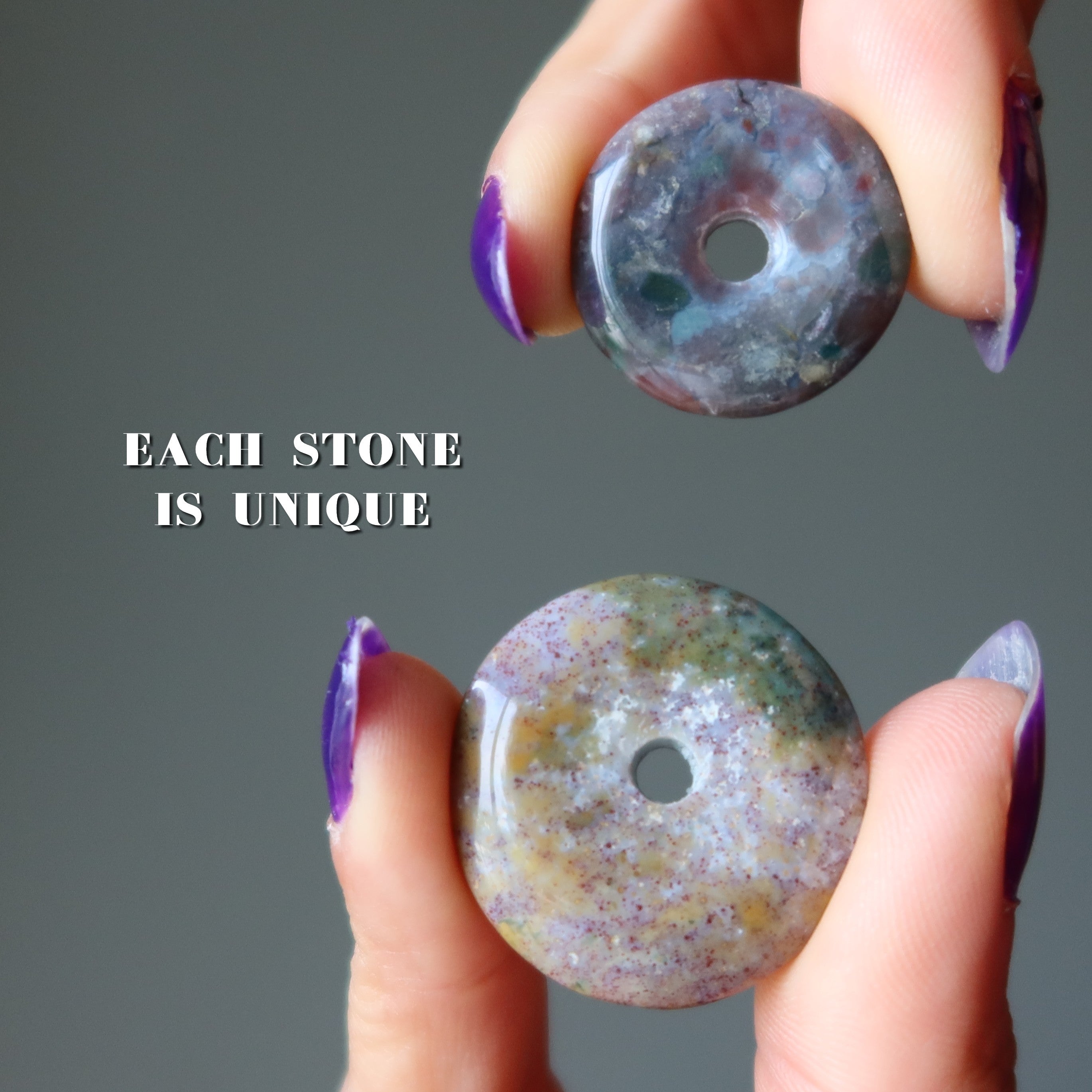Jasper violet en forme de beignet - La boucle de la foi