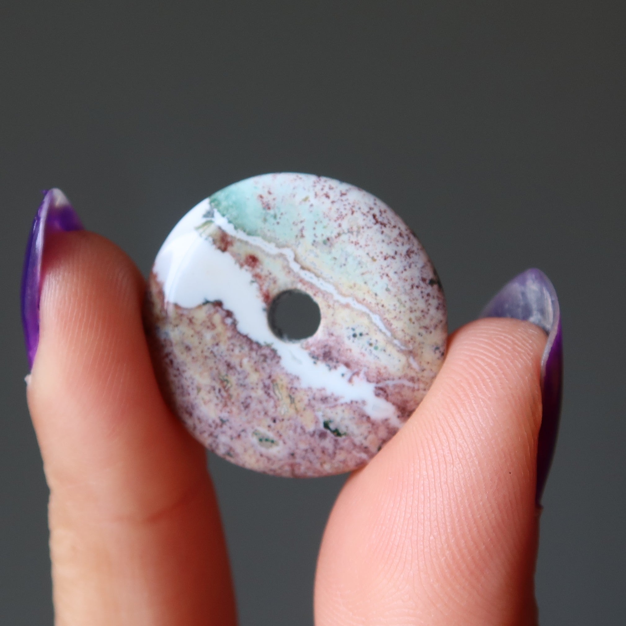 Purple Jasper Gemstone Donut Speckled Sprinkle