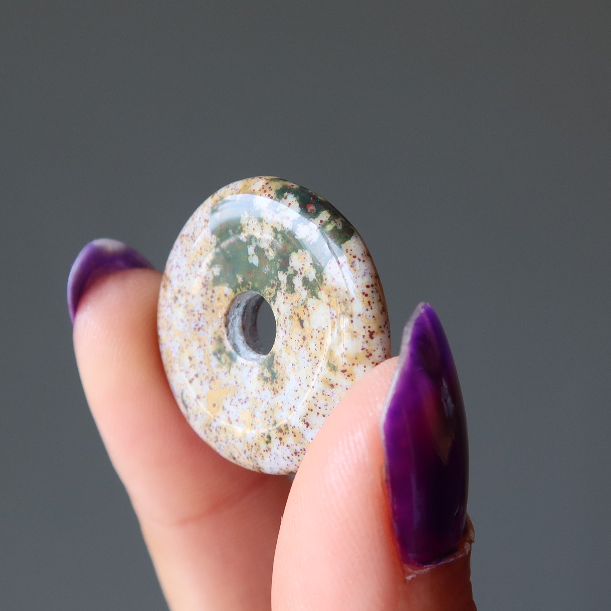 Purple Jasper Gemstone Donut Speckled Sprinkle