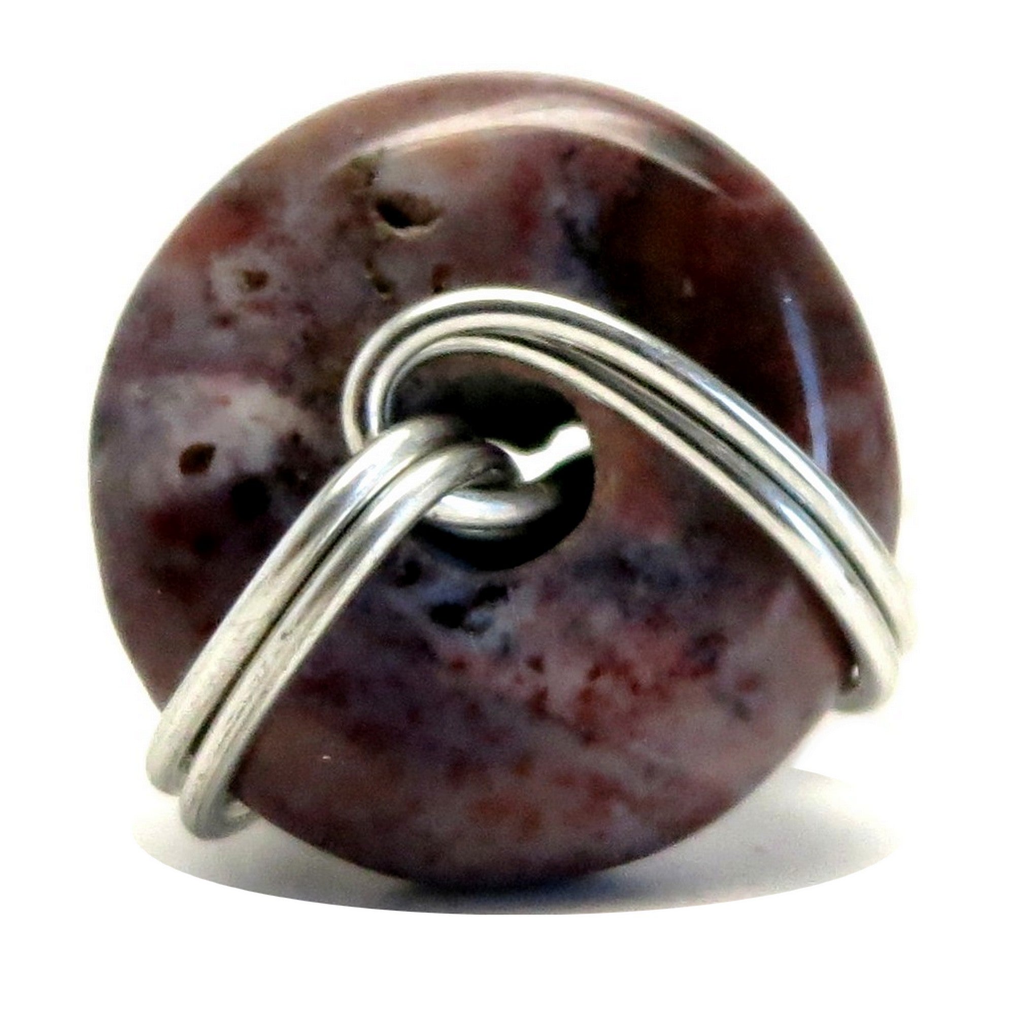 Bague en jaspe violet Combler le vide de mon âme Argent Taille 4.5
