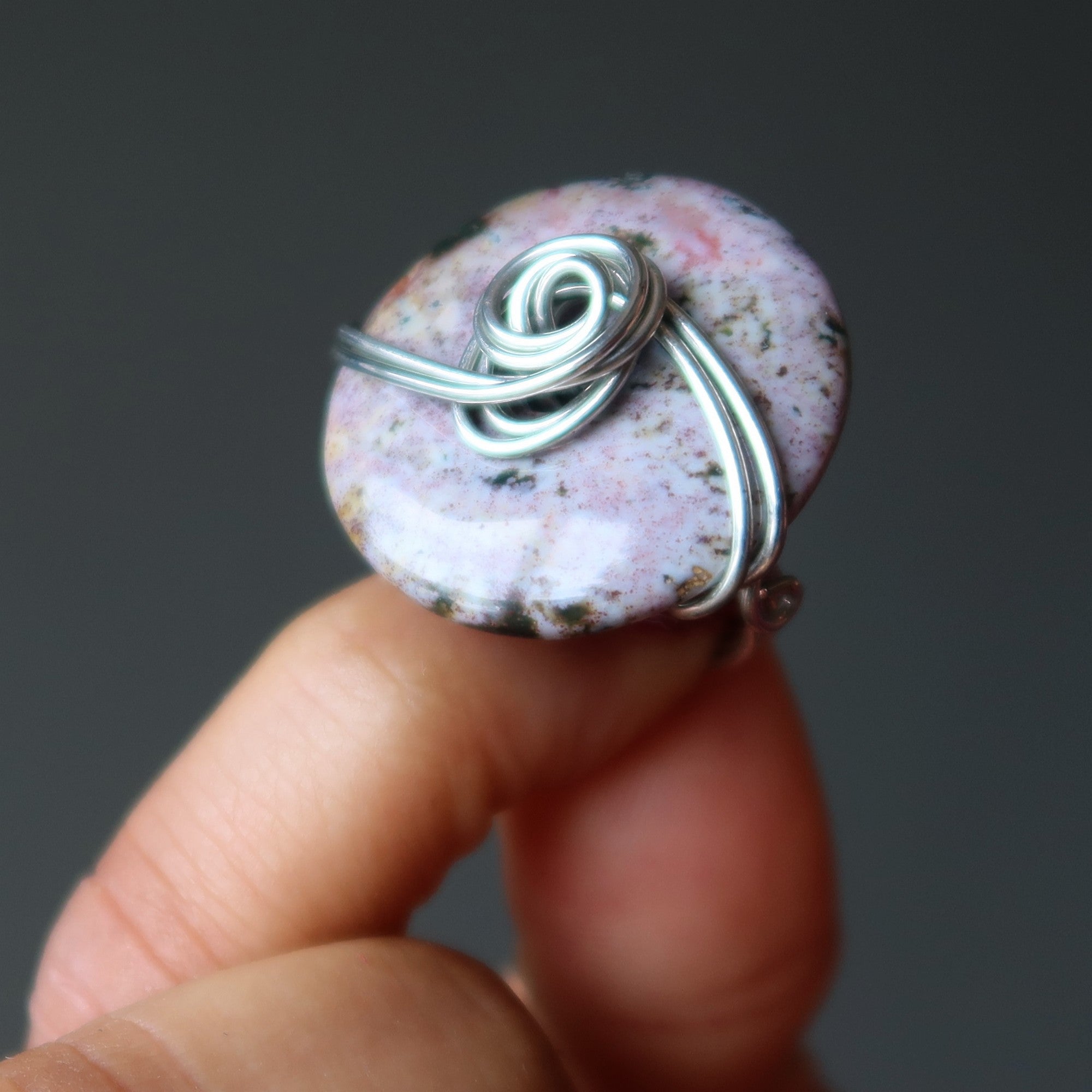 Purple Jasper Ring Amazing Original Silver Wire Size 6.0