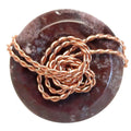 Purple Jasper Ring Rope and Chain Copper Size 4.75 with twisted copper wire design on round jasper stone