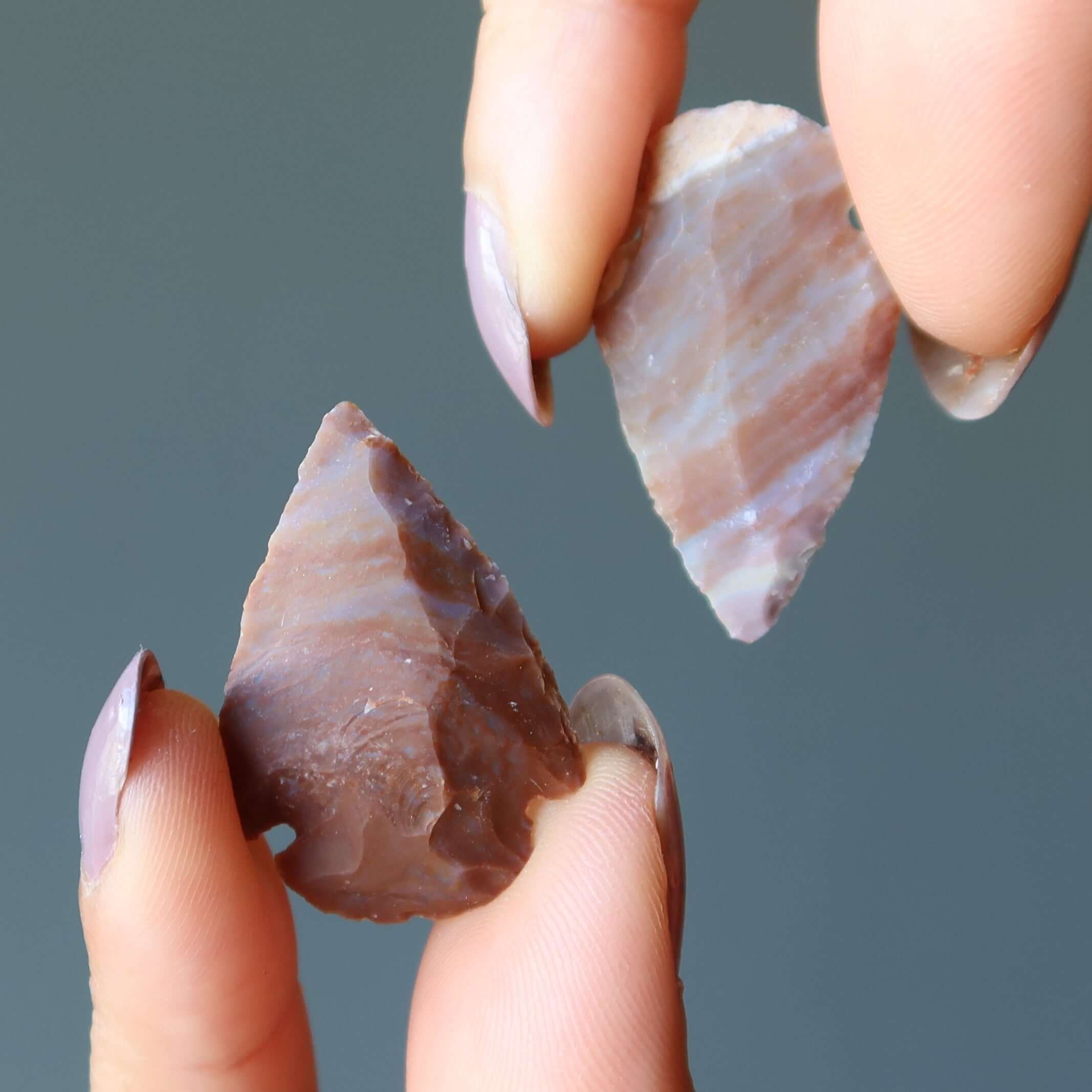 Jasper Raw Crystal Arrowhead Set of 6 Green Yellow Red