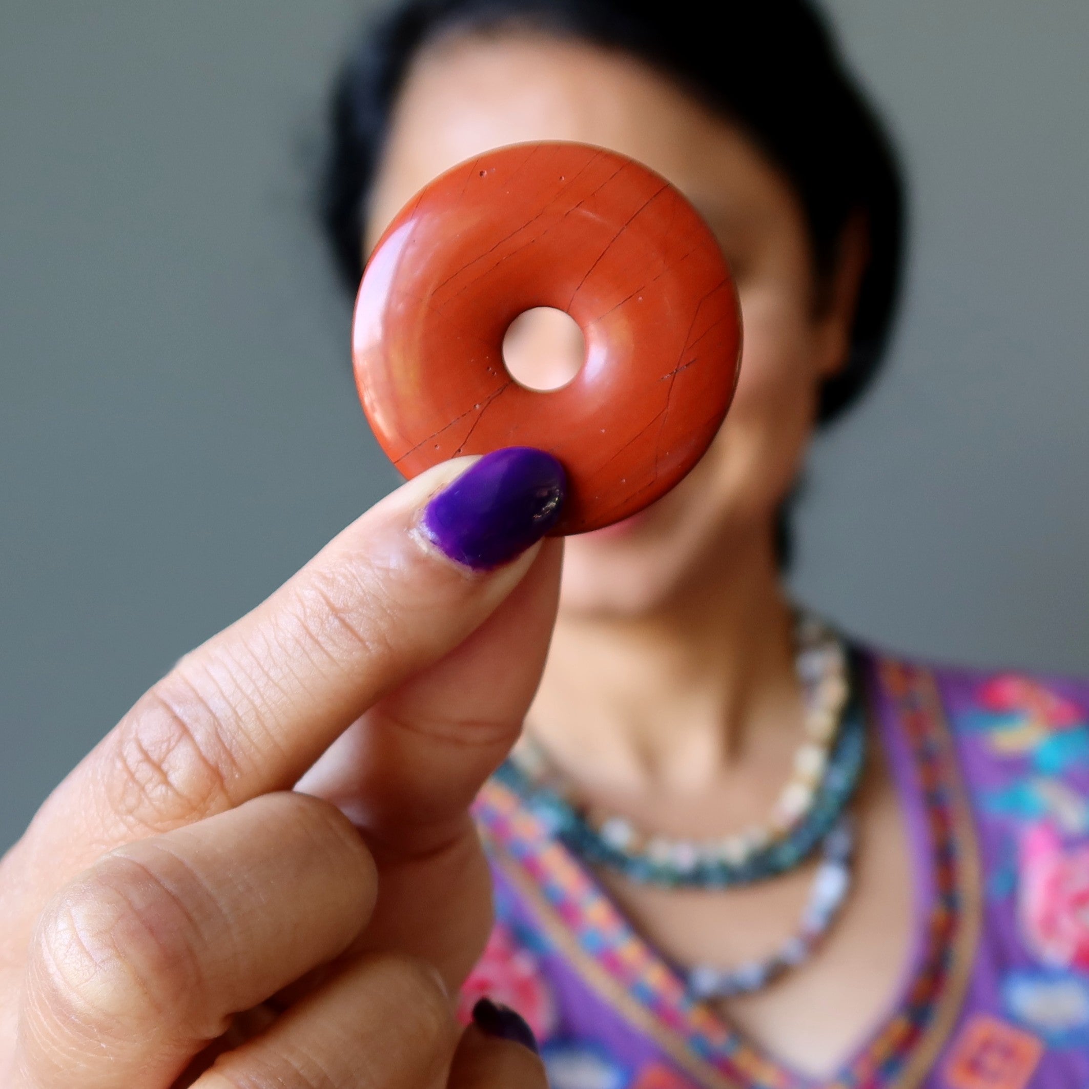 Red Jasper Gemstone Donut Cherry Berry Display Jewelry