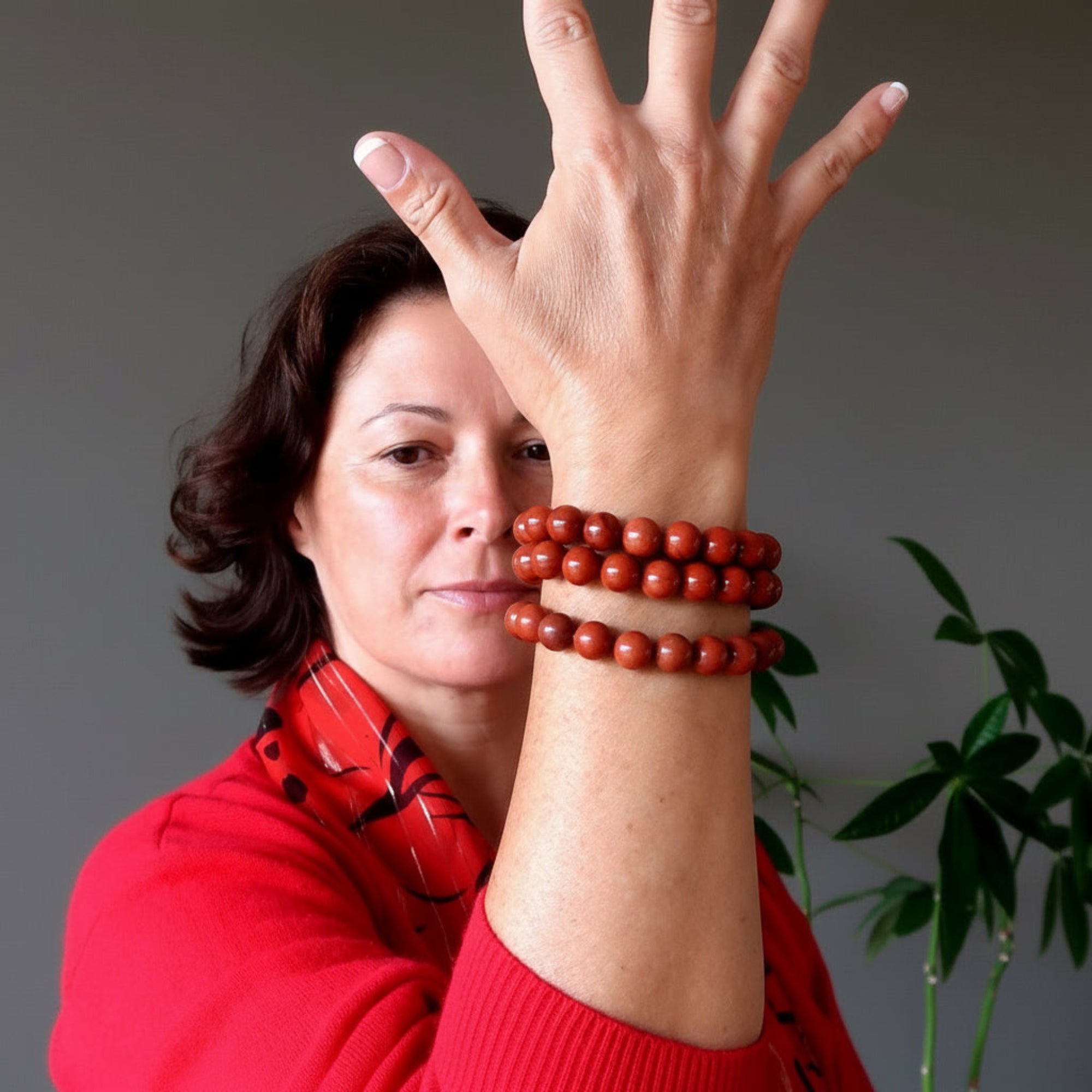 Armband Roter Jaspis "Feuer deine Träume an" Kristall