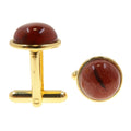 Boutons de manchette en jaspe rouge et or : une touche éclatante