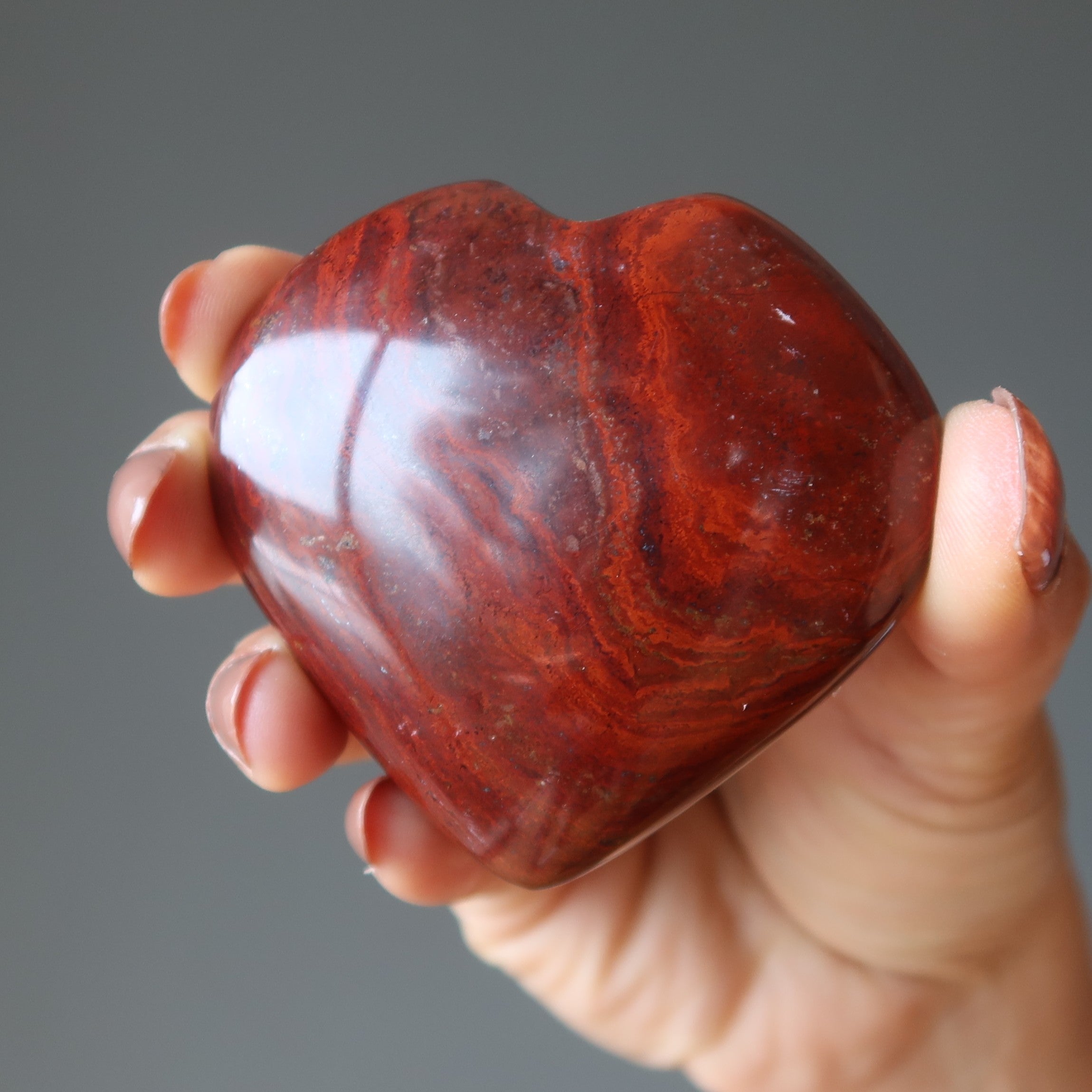 Roter Jaspis Herz Leidenschaft Heiße Liebe Kristall