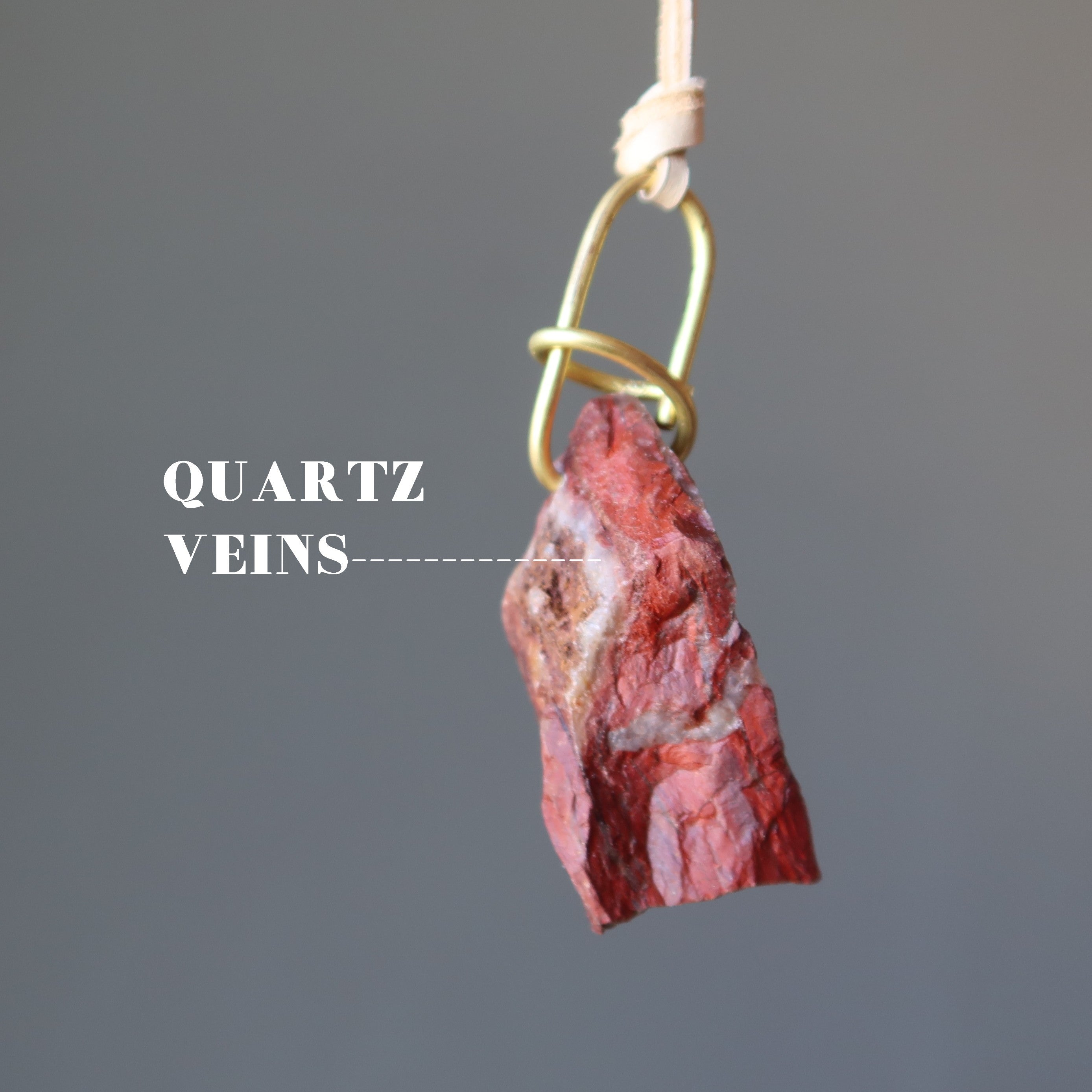 Red Jasper Necklace Caveman Fire Stone Leather