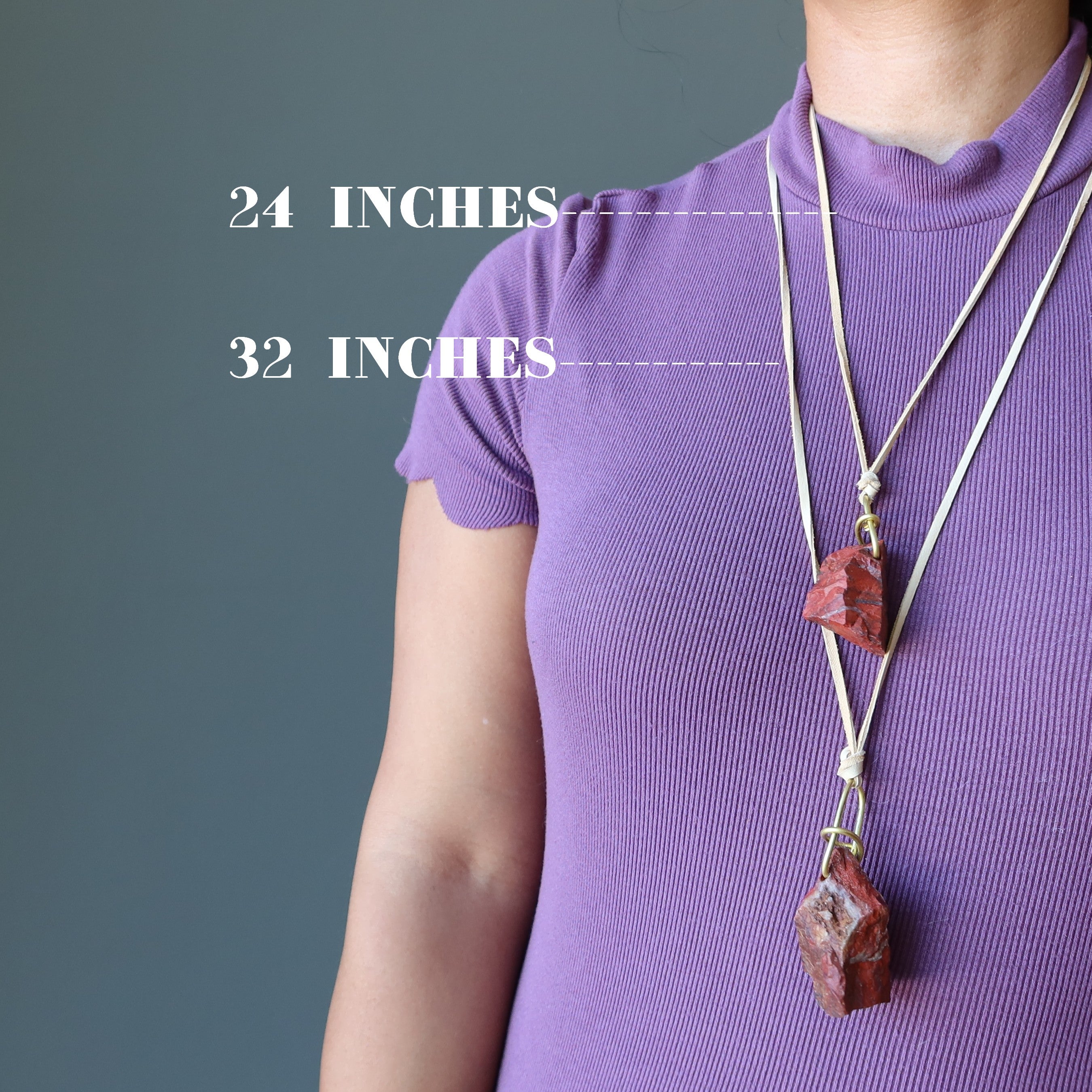 Red Jasper Necklace Caveman Fire Stone Leather