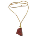 Red Jasper Necklace Caveman Fire Stone Leather
