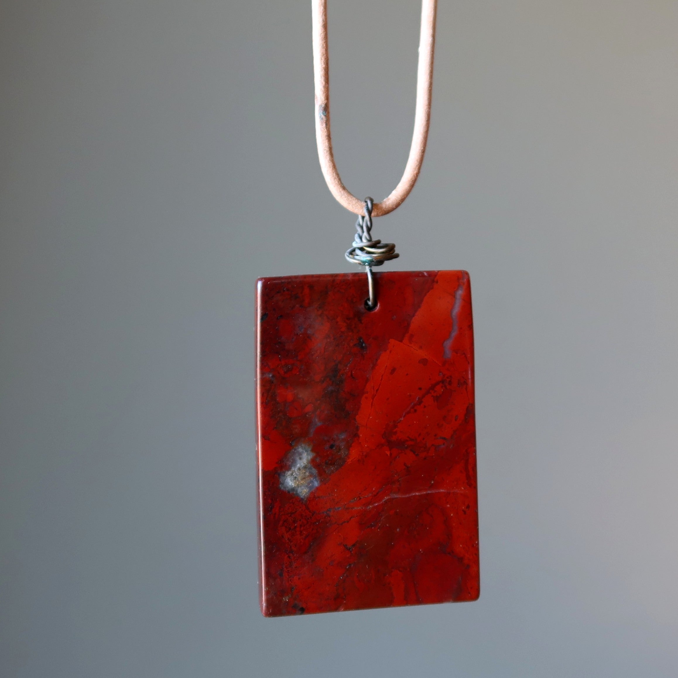 Red Jasper Necklace Door to Desires Stone Leather