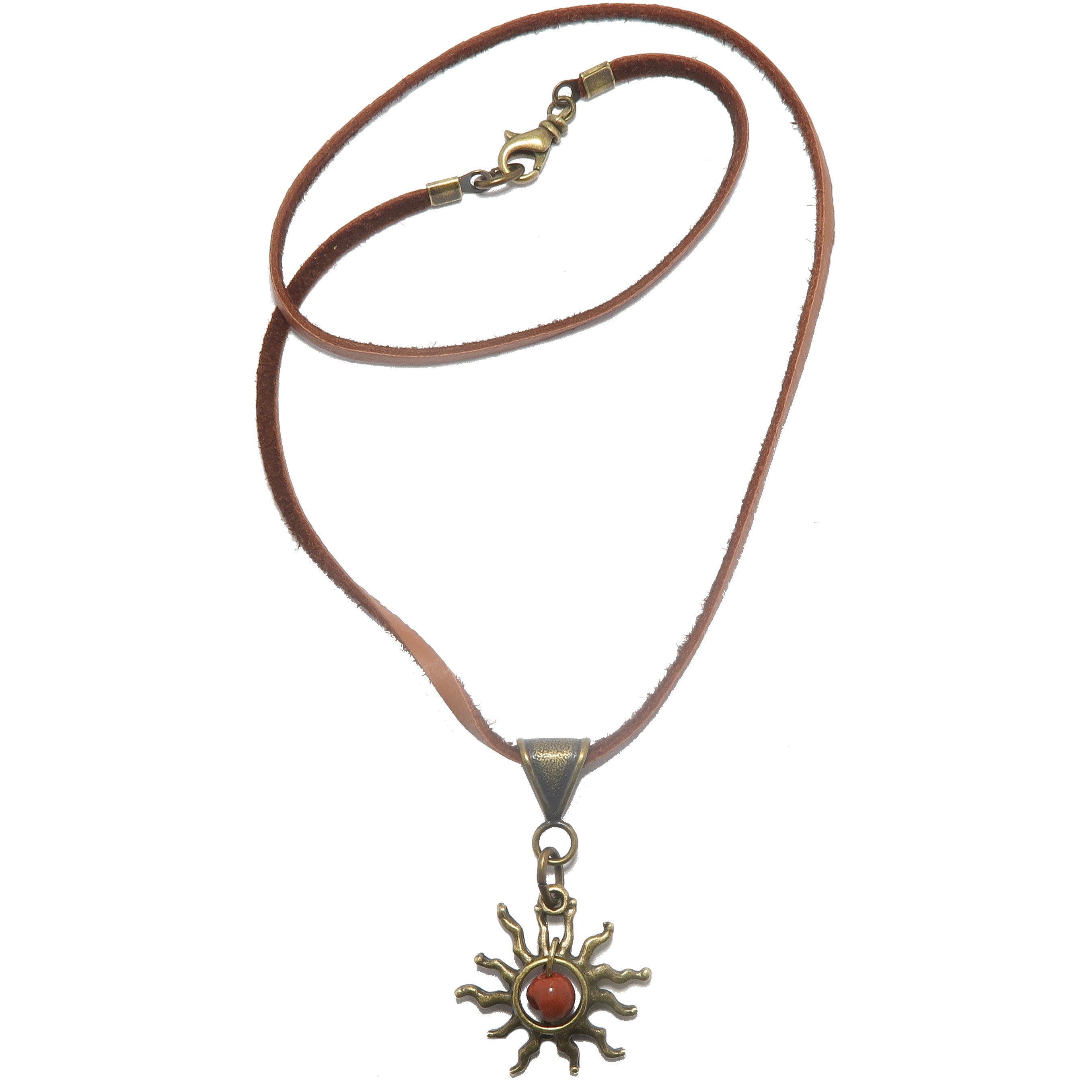 Red Jasper Necklace Flaming Sun Empowerment Gemstone