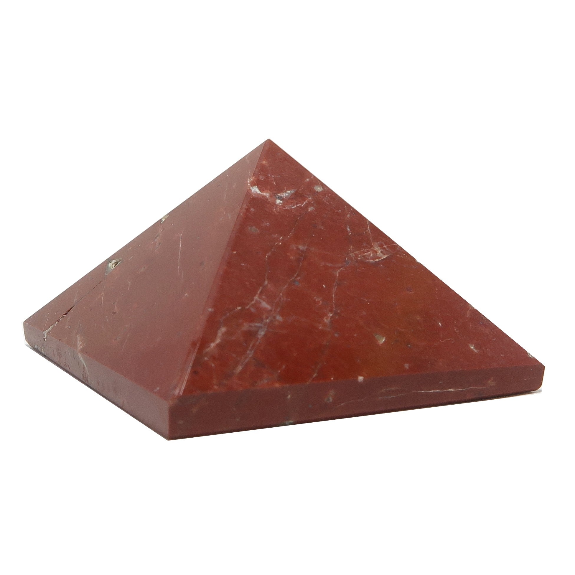 Pyramide en jaspe rouge : énergie du feu, noyau en fusion, cristal
