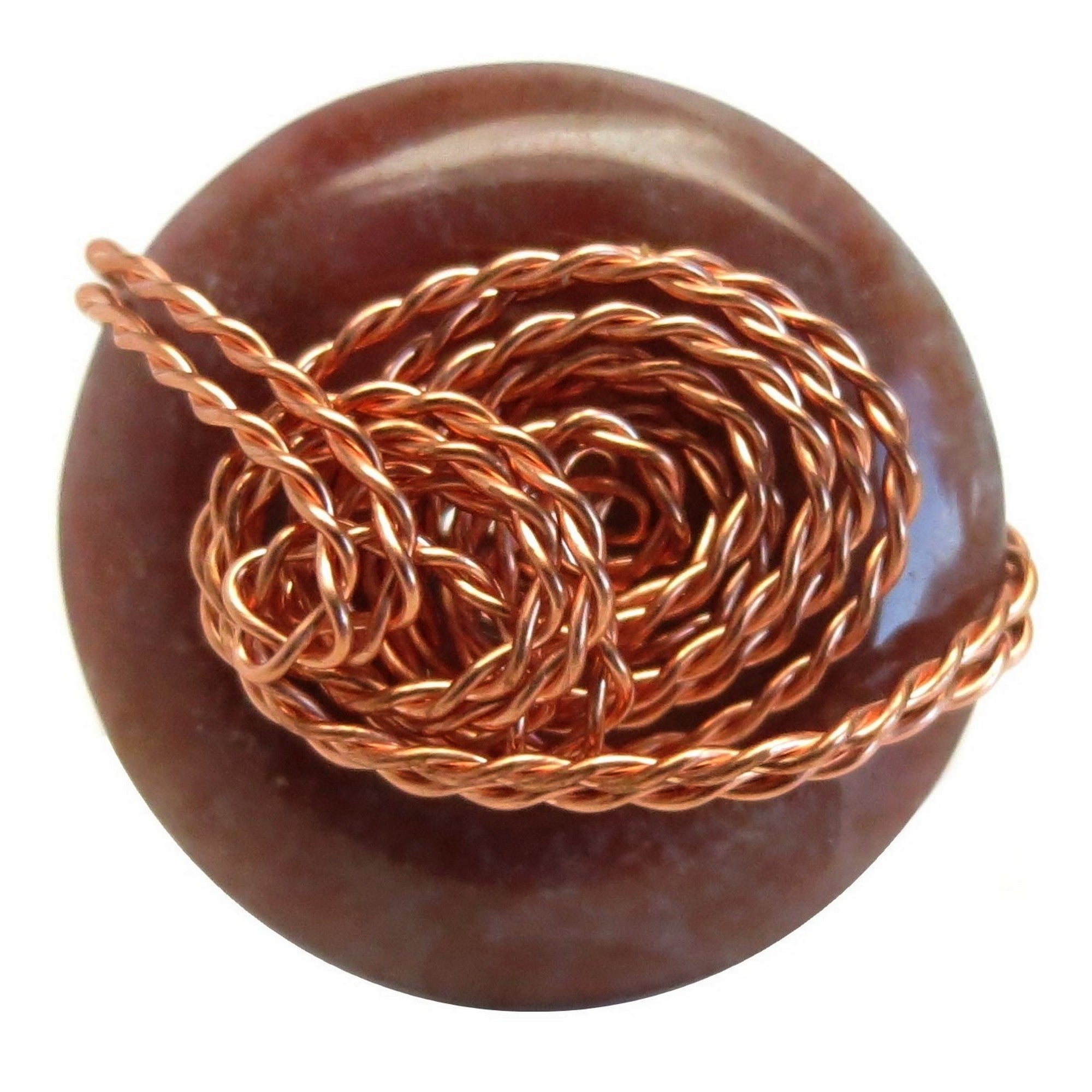 Roter Jaspis Ring Steampunk-Twist Kupfer Größe 7,5