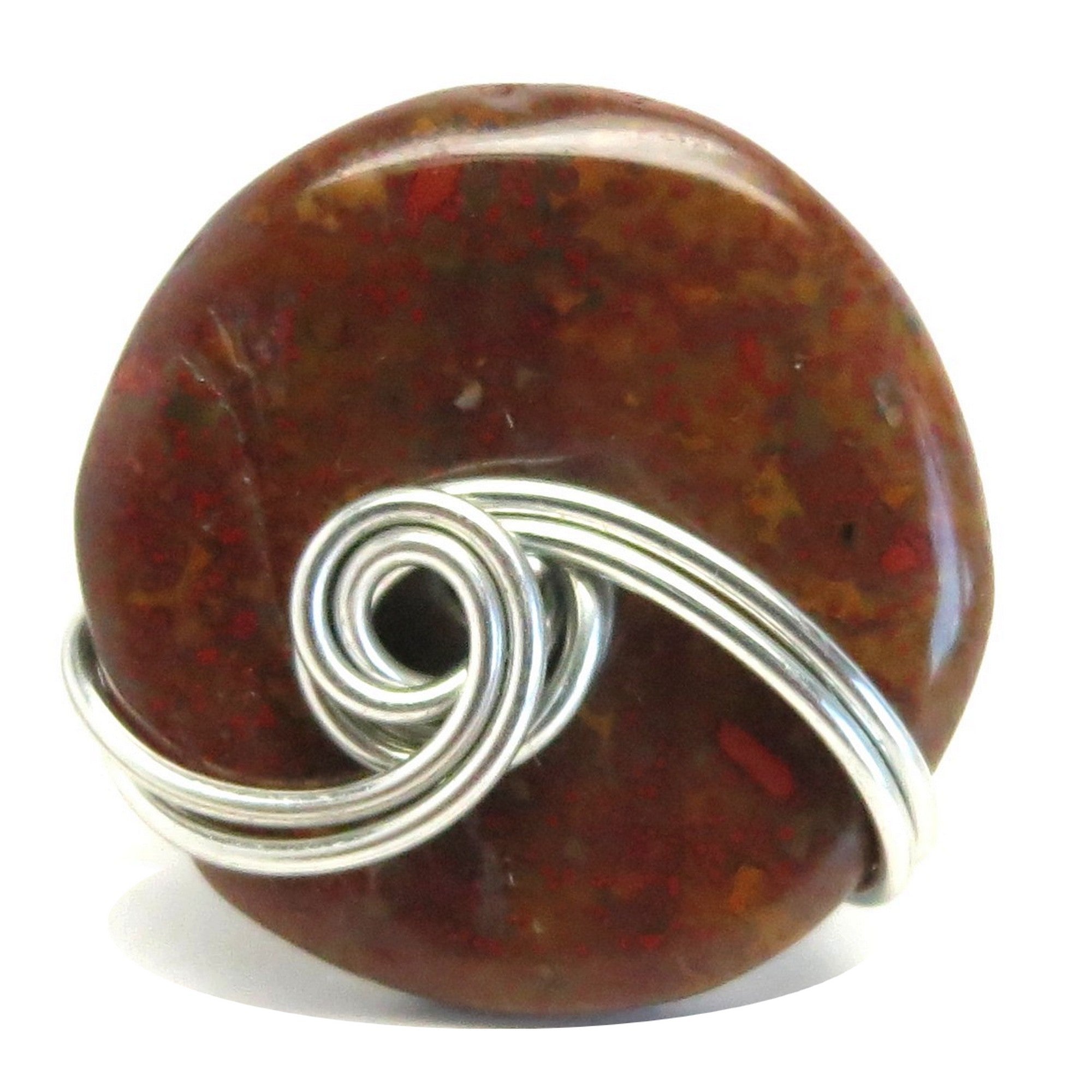 Red Jasper Ring Embrace Yourself Silver Size 4.25